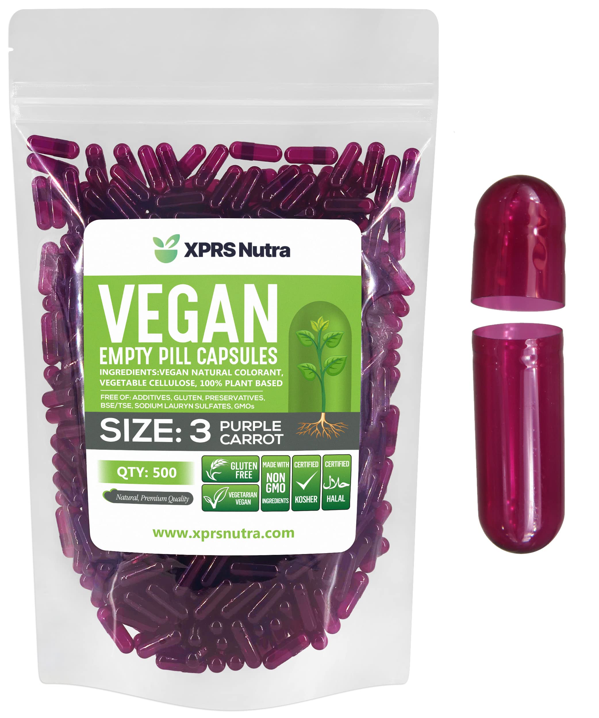 Foto 2 pulgar | Cápsulas Vacías Xprs Nutra Tamaño 3, Cápsulas Veganas De 500 Unidades - Venta Internacional.