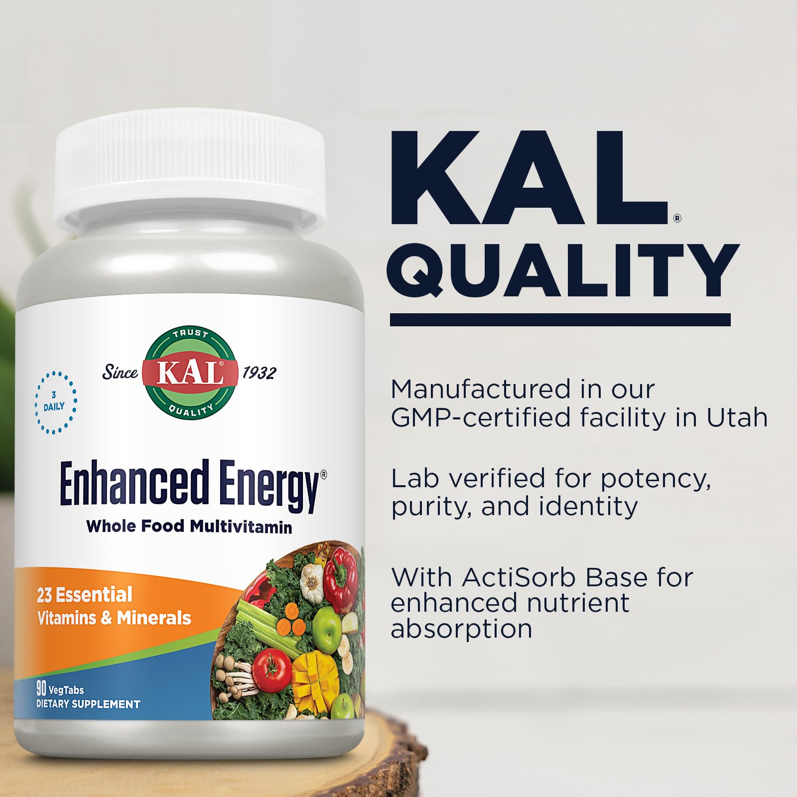 Foto 5 pulgar | Suplemento Kal Enhanced Energy 90 Tabletas - Venta Internacional.