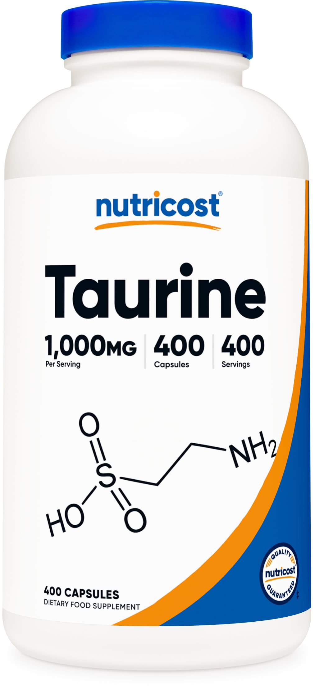 Foto 2 pulgar | Suplemento Nutricost Taurina 1000 Mg 400 Cápsulas - Venta Internacional.