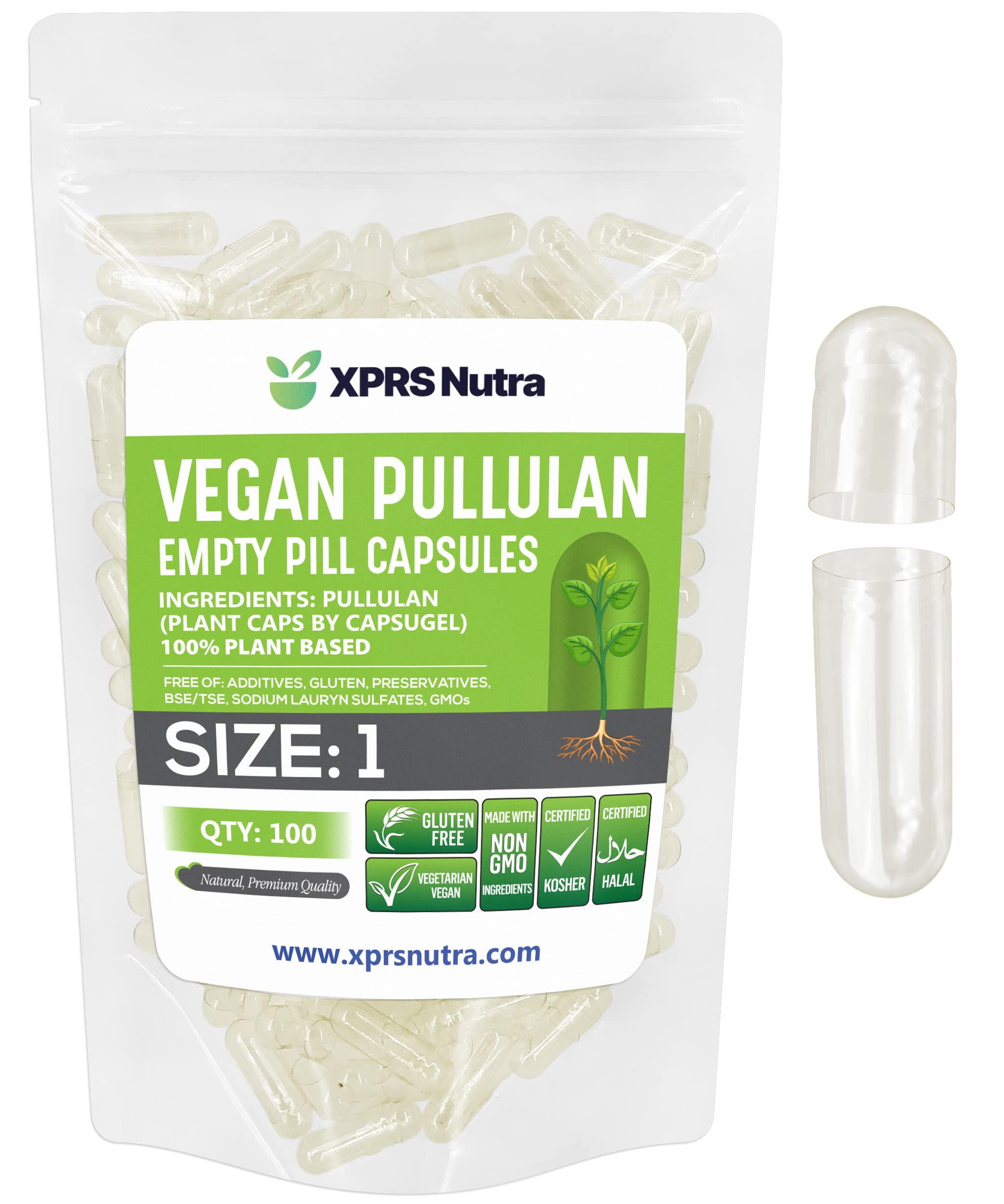 Foto 2 pulgar | Cápsulas Vacías Xprs Nutra, Tamaño 1, Pululan, 100 Unidades - Venta Internacional.