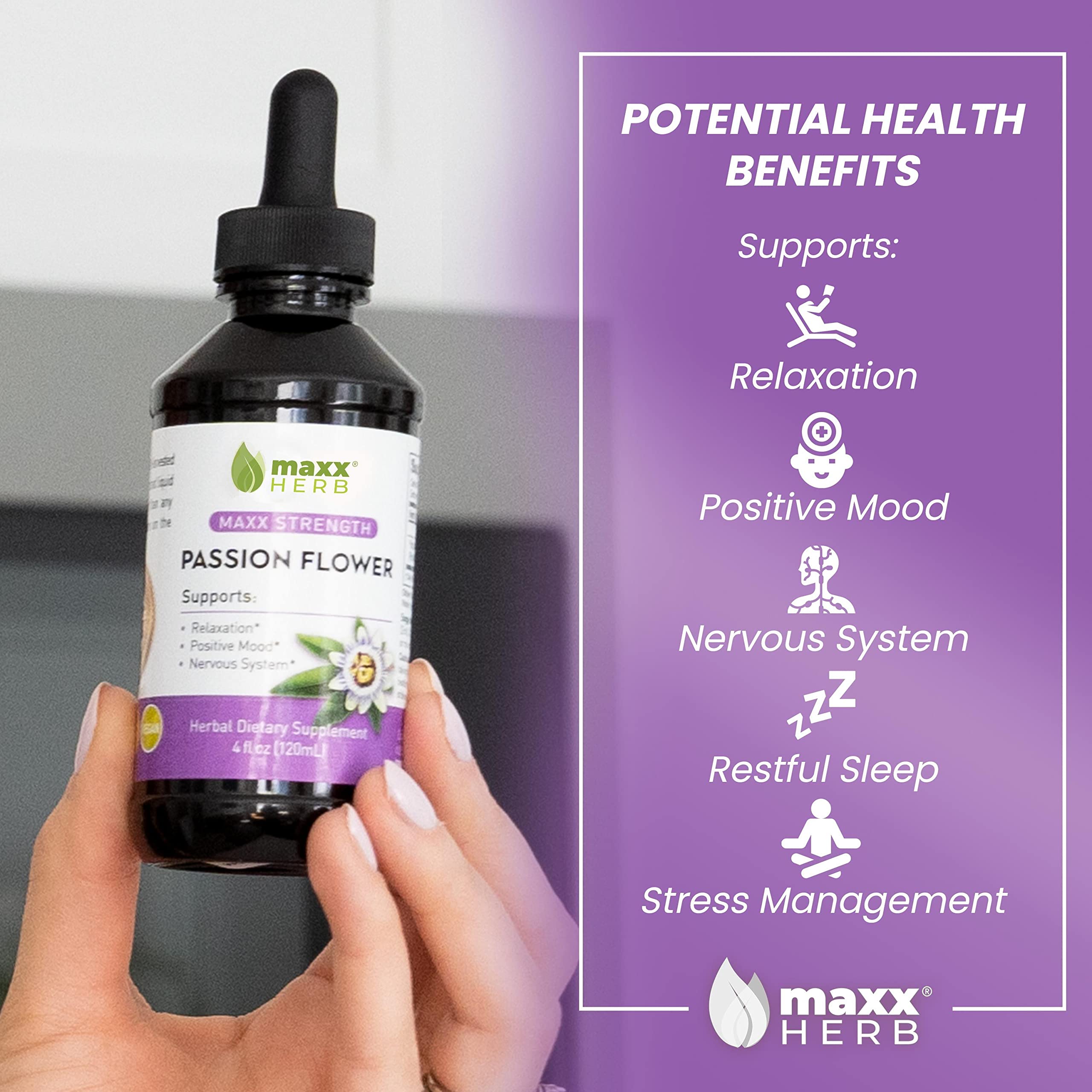 Foto 4 pulgar | Extracto De Pasiflora De Máxima Potencia 120 Ml - Maxx Herb - Venta Internacional.