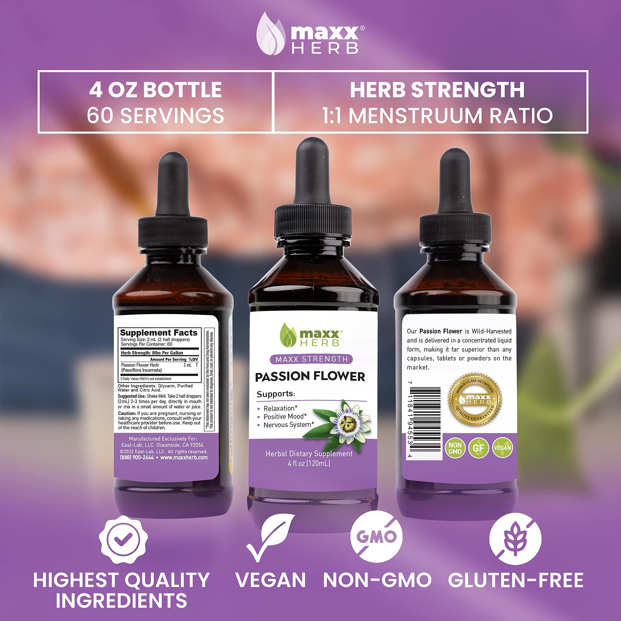 Foto 6 pulgar | Extracto De Pasiflora De Máxima Potencia 120 Ml - Maxx Herb - Venta Internacional.