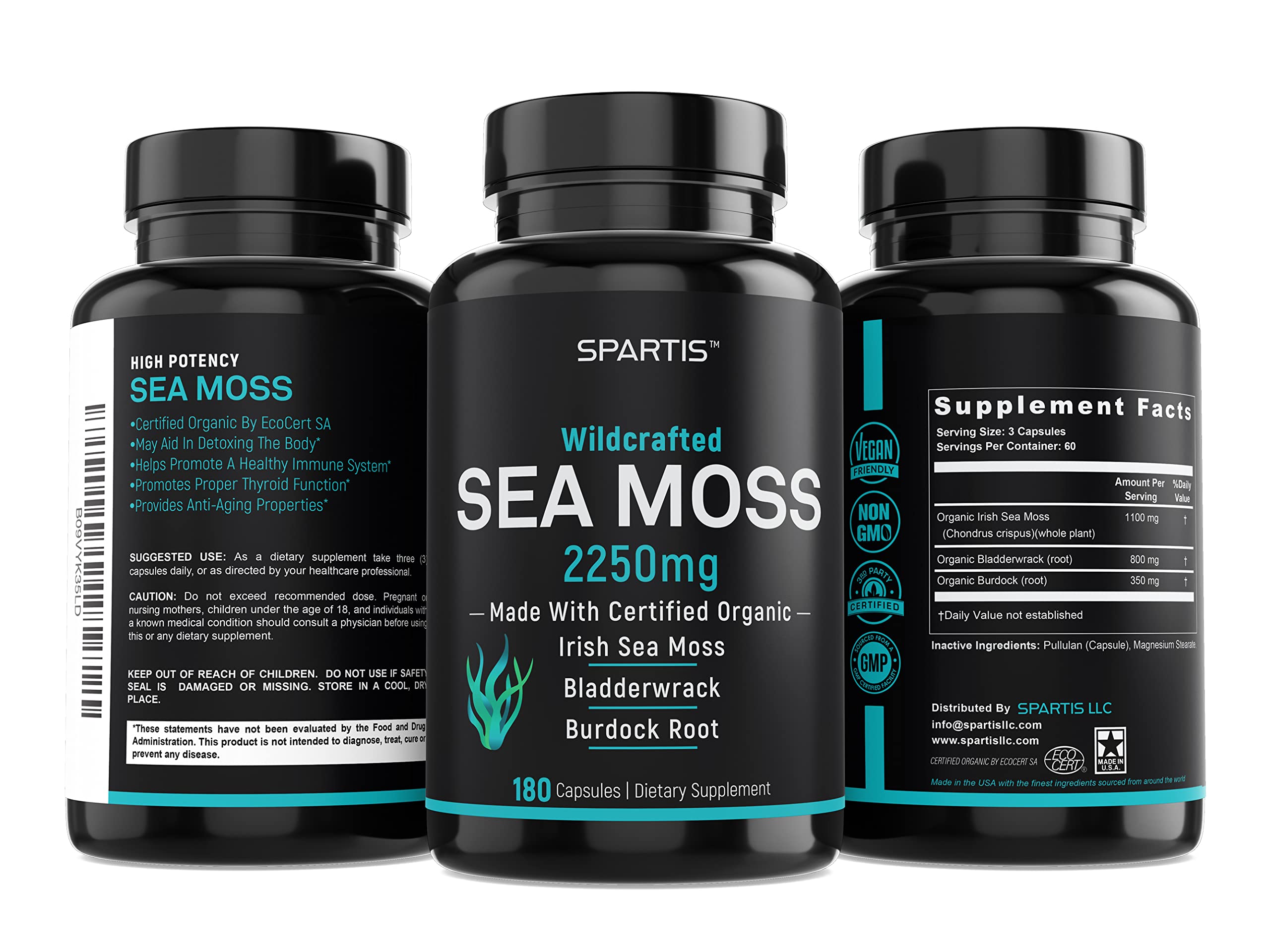 Foto 8 pulgar | Suplemento Spartis Sea Moss 2250 Mg Con Fucus Y Raíz De Bardana - Venta Internacional.