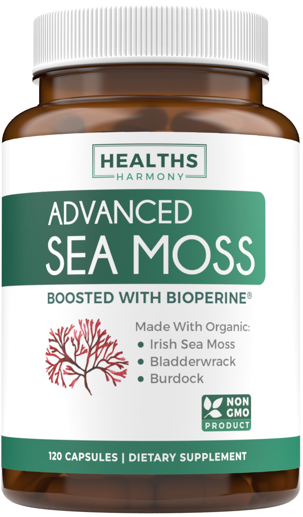 Foto 2 pulgar | Supplement Healths Harmony Irish Sea Moss 120 Cápsulas - Venta Internacional.