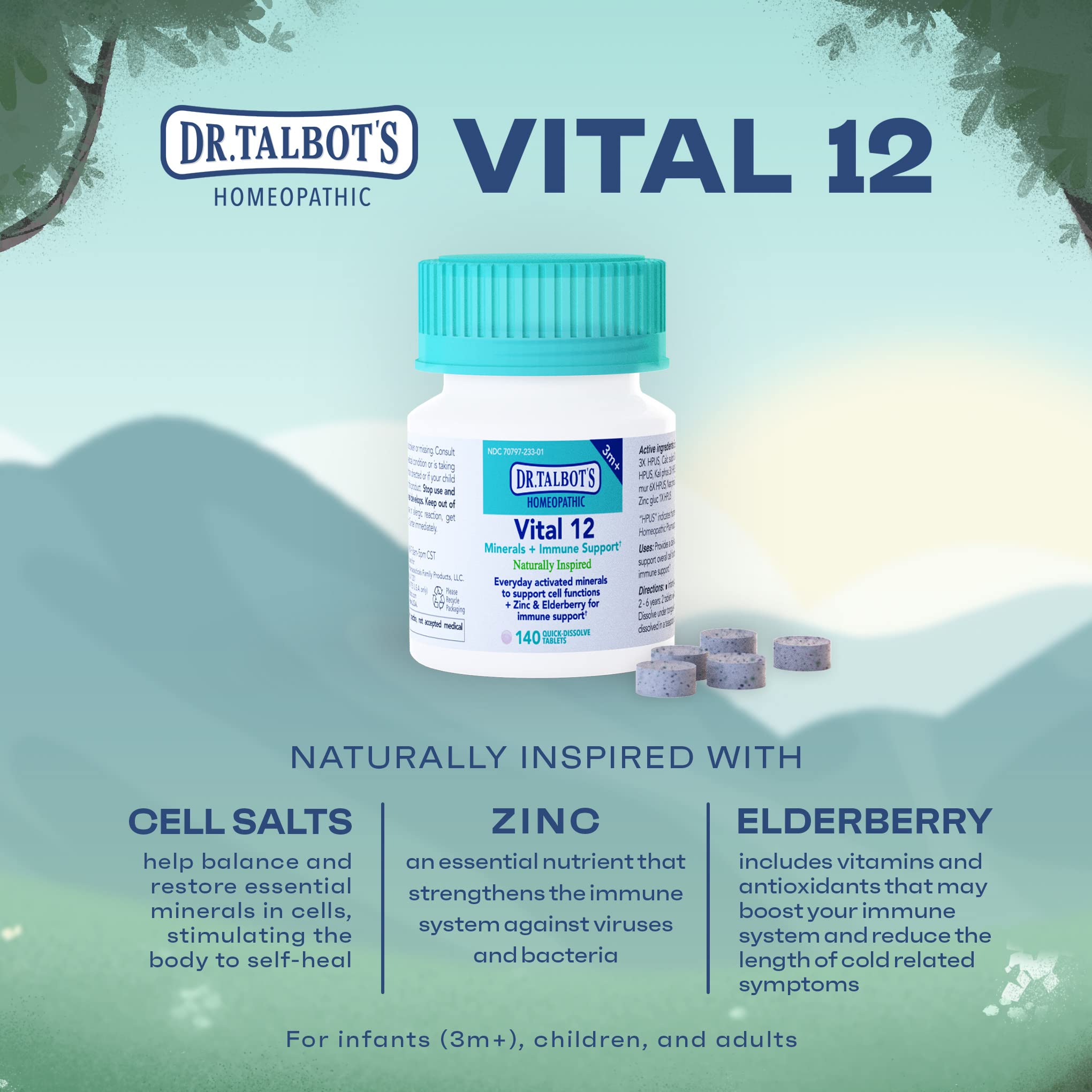 Foto 3 pulgar | Suplemento Dr. Talbot's Vital 12 Tabletas, 140 Unidades - Venta Internacional.
