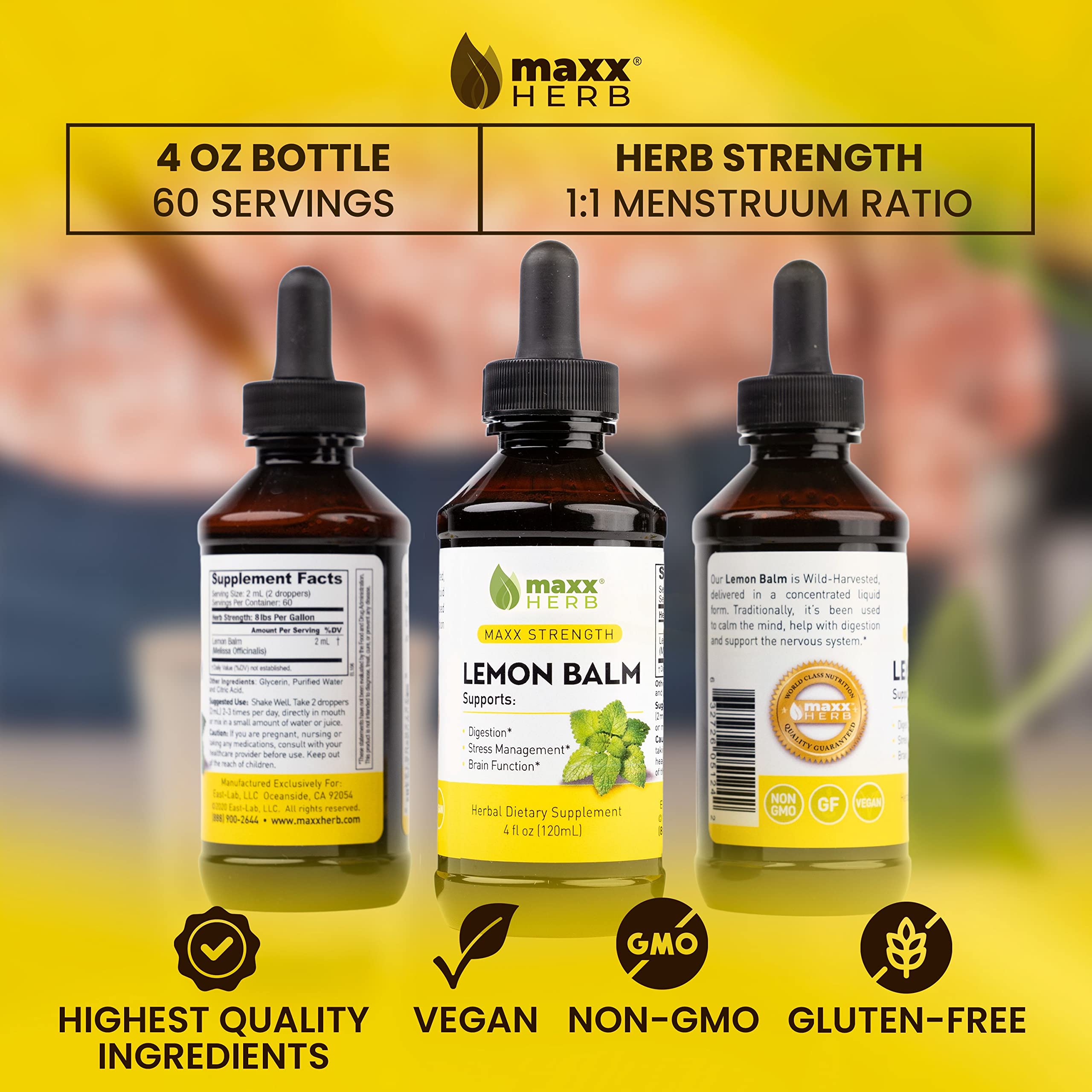 Foto 5 | Suplemento De Extracto De Bálsamo De Limón Maxx Herb, 120 Ml, Sin Alcohol - Venta Internacional.