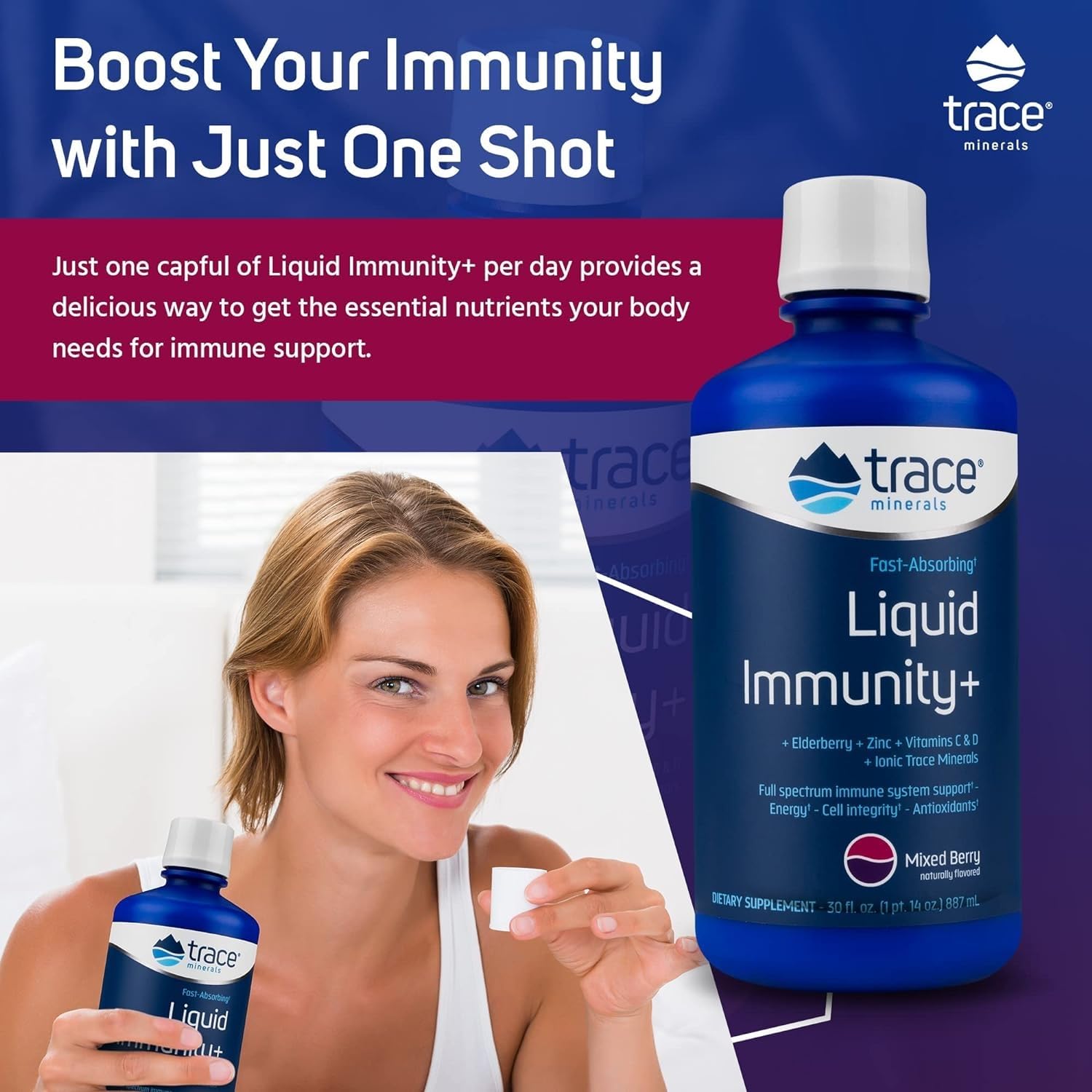 Foto 6 pulgar | Suplemento Trace Minerals Immunity Plus De 30 Ml Con Saúco - Venta Internacional.
