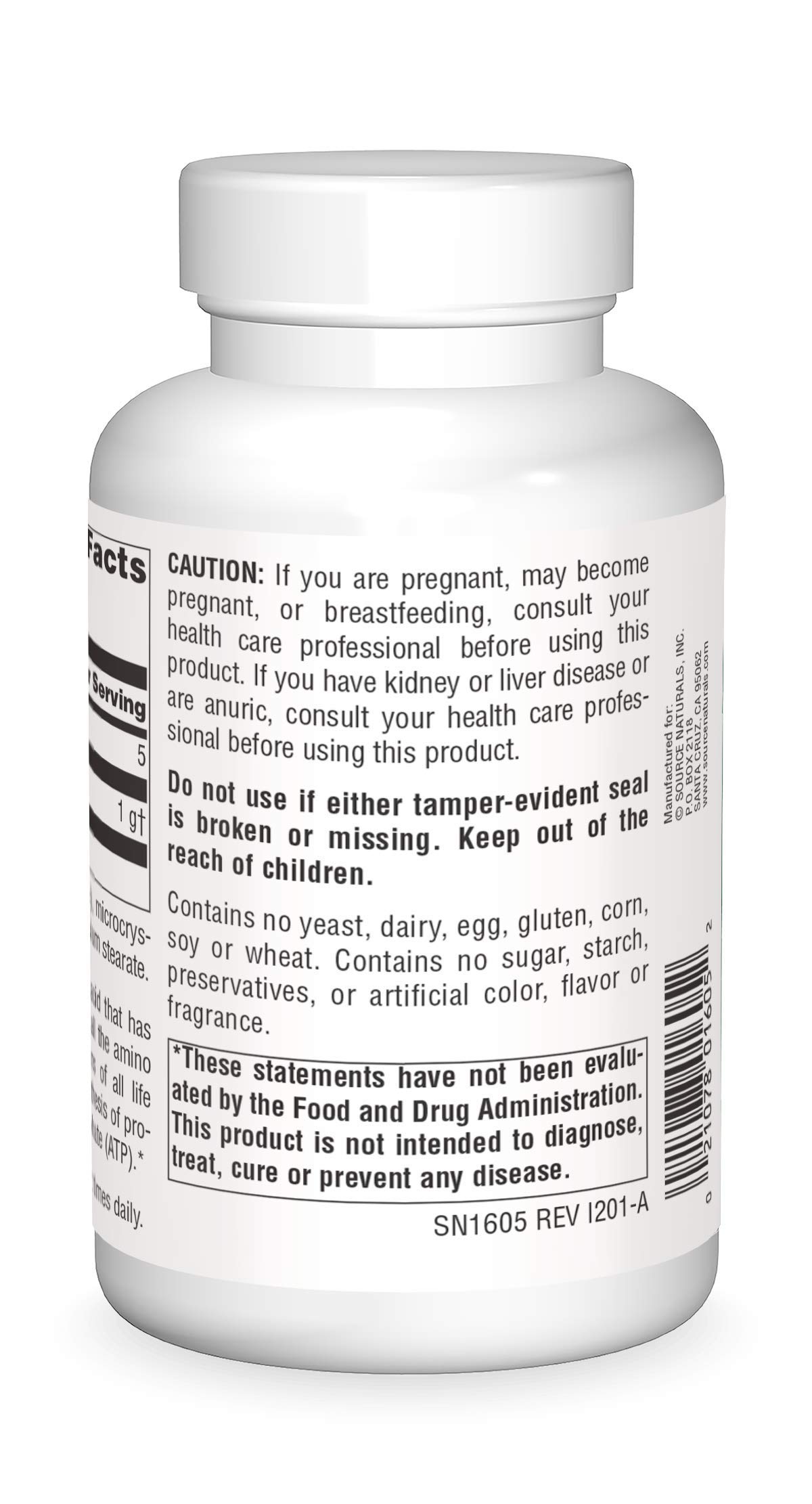 Foto 3 pulgar | Suplemento Source Naturals Glicina 500 Mg - 200 Cápsulas - Venta Internacional.