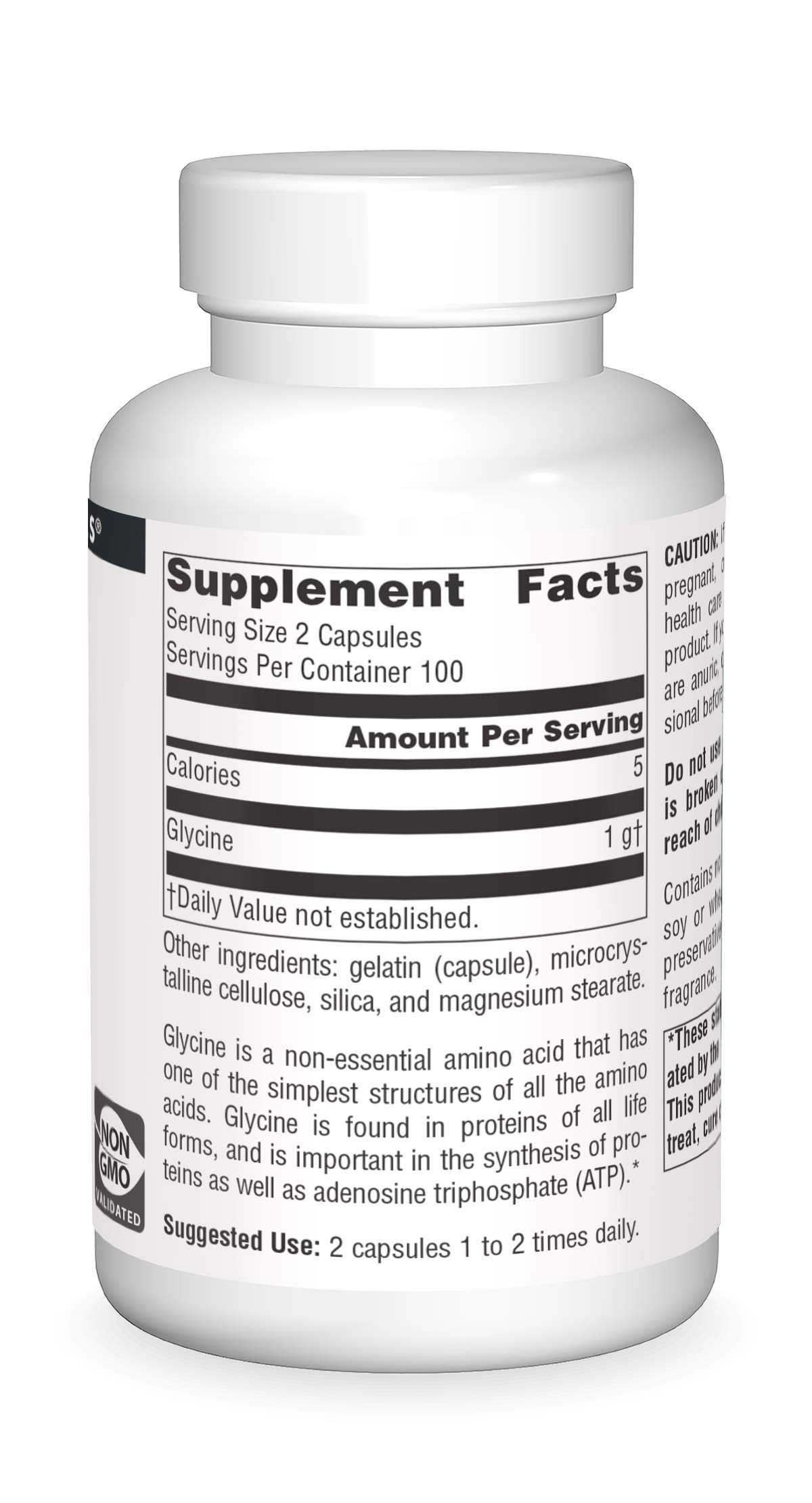 Foto 4 pulgar | Suplemento Source Naturals Glicina 500 Mg - 200 Cápsulas - Venta Internacional.
