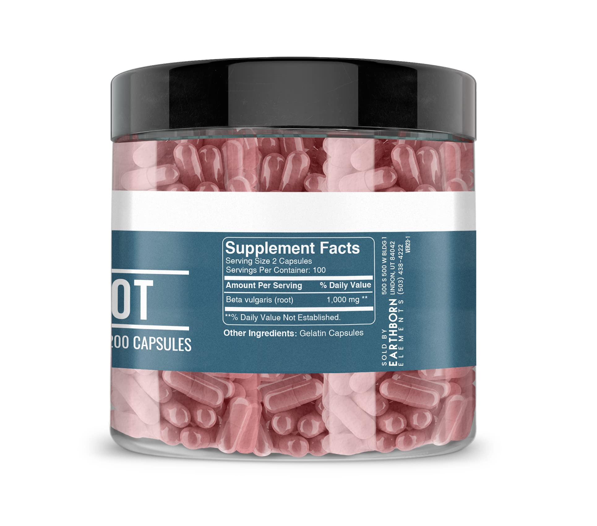 Foto 3 | Suplementos Herbales Earthborn Elements, Raíz De Remolacha, 200 Cápsulas - Venta Internacional.