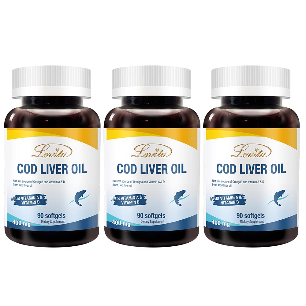 Foto 1 | Suplemento De Aceite De Hígado De Bacalao Noruego Lovita 90 Cápsulas Blandas (x3) - Venta Internacional.