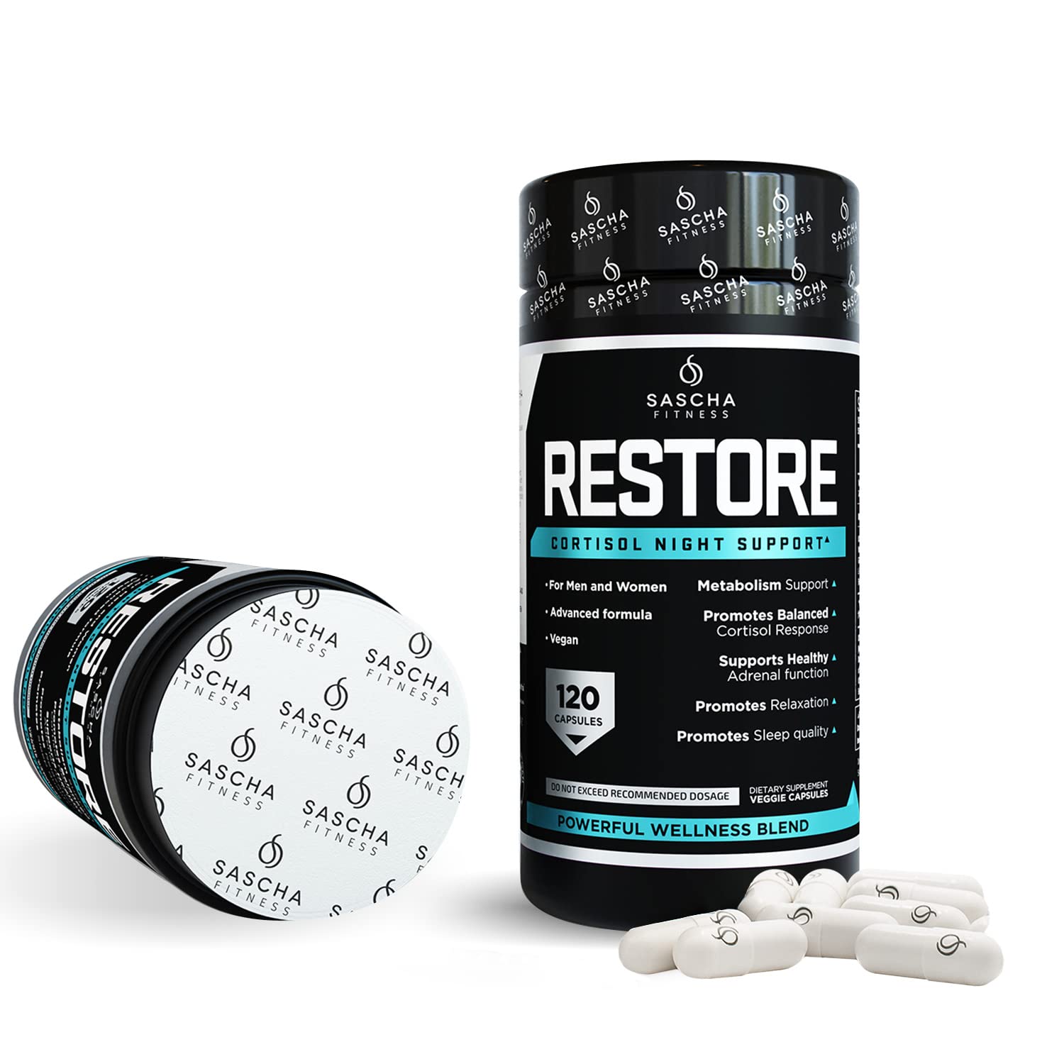 Foto 6 pulgar | Suplementos Sascha Fitness Cortisol Night Support 120 Cápsulas - Venta Internacional.