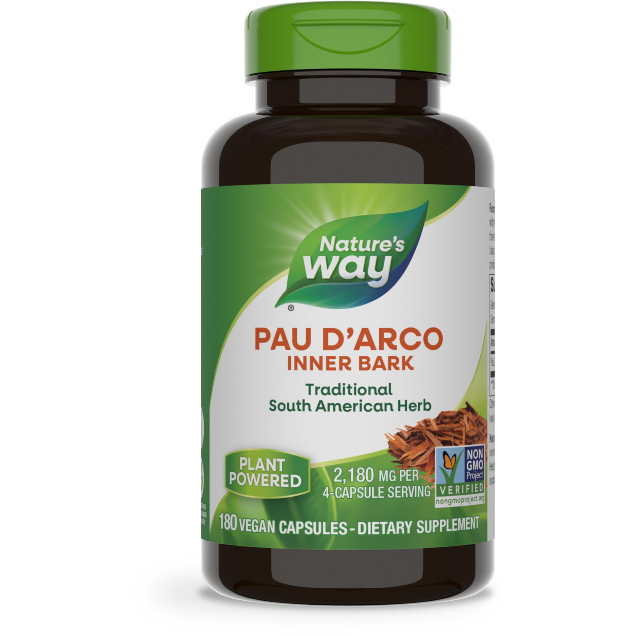 Suplemento Nature's Way Pau D'arco Inner Bark 180 Cápsulas - Venta Internacional.