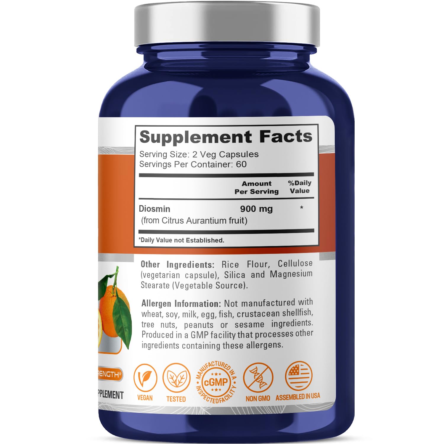 Foto 3 pulgar | Suplemento De Diosmina Nusapure, 900 Mg, 120 Cápsulas Vegetarianas, Sin Ogm, Vegano - Venta Internacional.