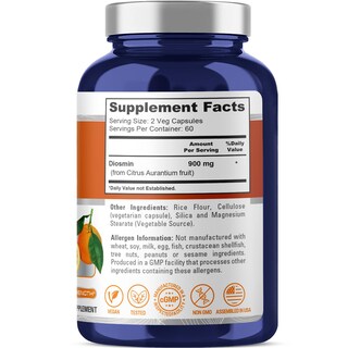 Foto 2 | Suplemento De Diosmina Nusapure, 900 Mg, 120 Cápsulas Vegetarianas, Sin Ogm, Vegano - Venta Internacional.