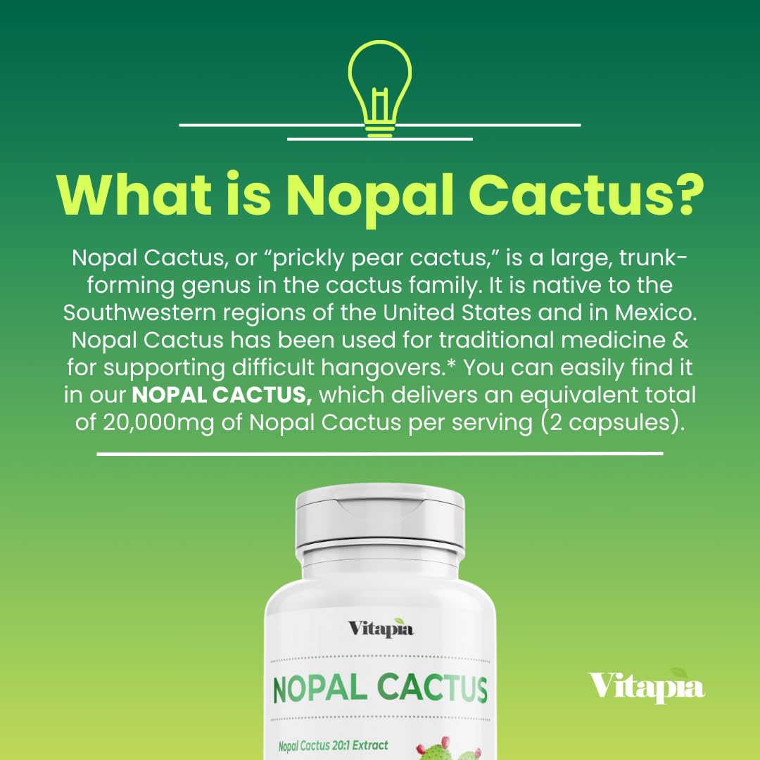 Foto 5 pulgar | Suplemento Vitapia: Extracto De Nopal, 20.000 Mg, 120 Cápsulas - Venta Internacional.