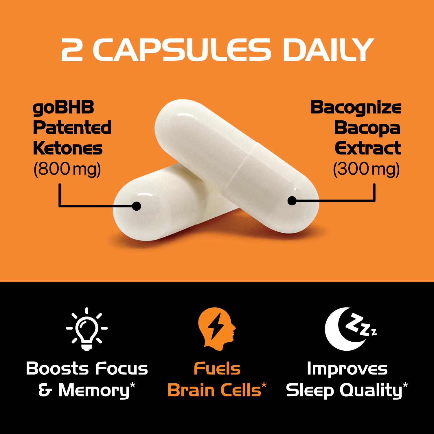 Foto 4 pulgar | Suplemento Real Ketones Brain Booster Con Bacopa Monnieri - Venta Internacional.