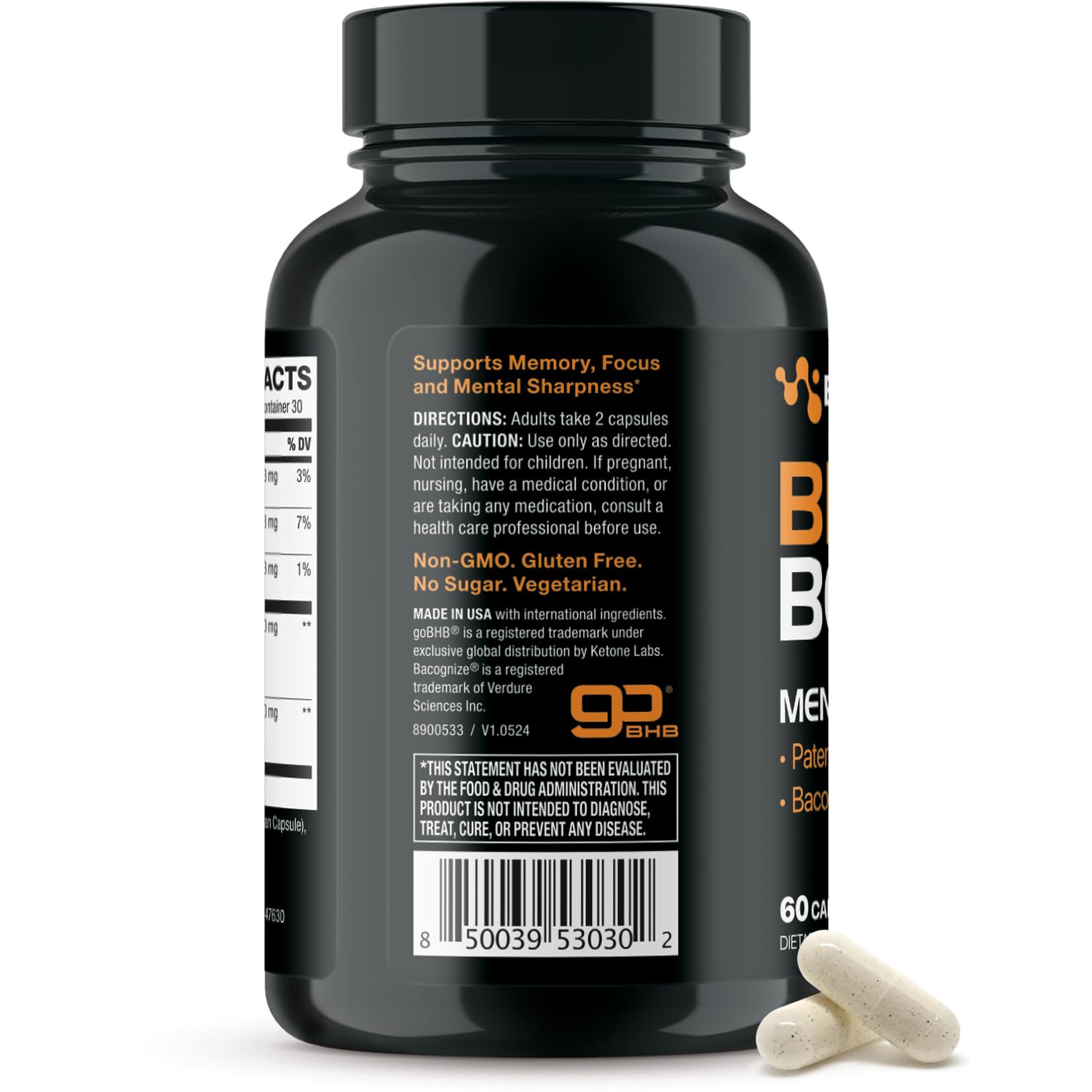 Foto 8 pulgar | Suplemento Real Ketones Brain Booster Con Bacopa Monnieri - Venta Internacional.