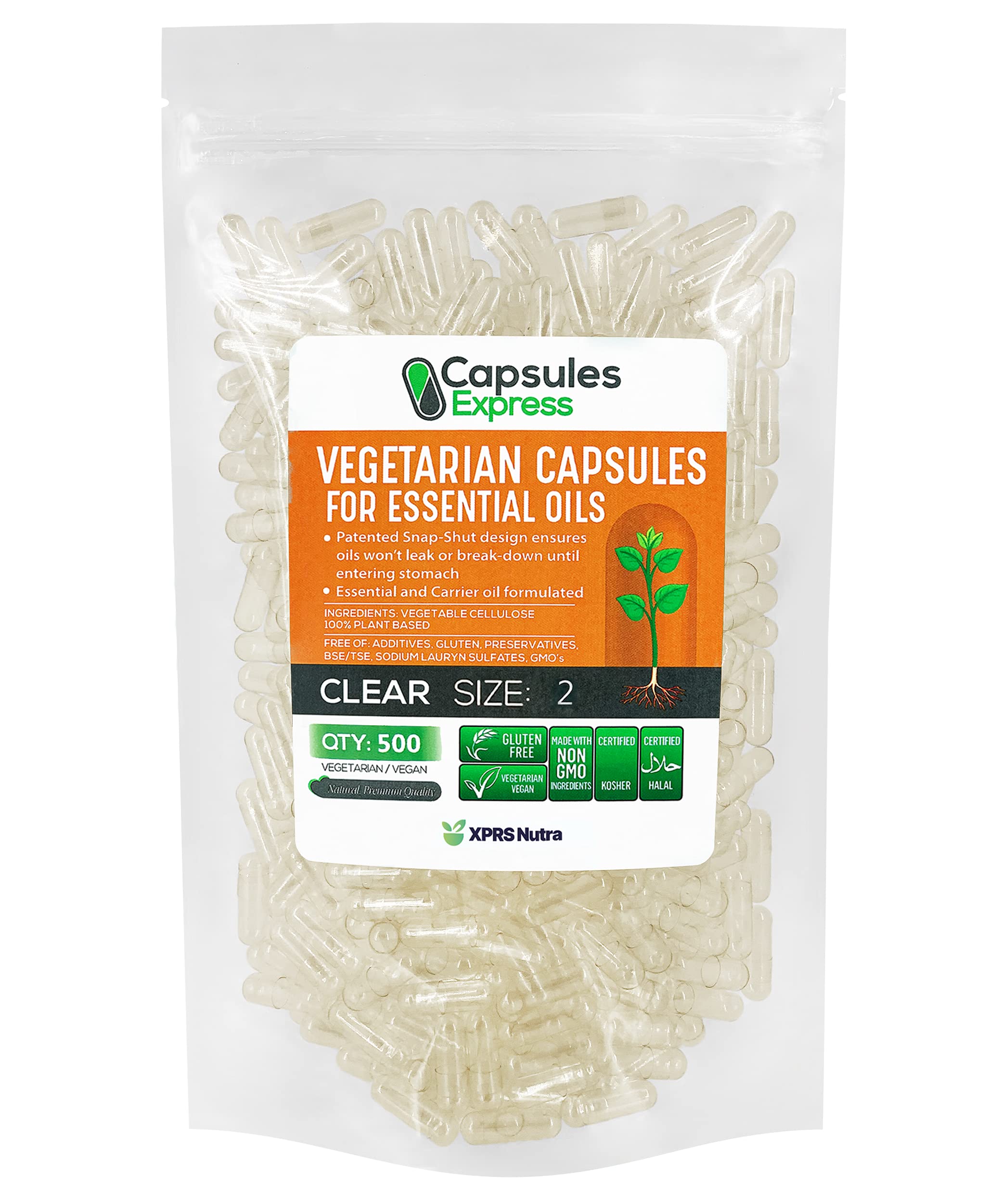 Foto 2 pulgar | Cápsulas Veganas Vacías Xprs Nutra, Tamaño 2, 500 Unidades - Venta Internacional.