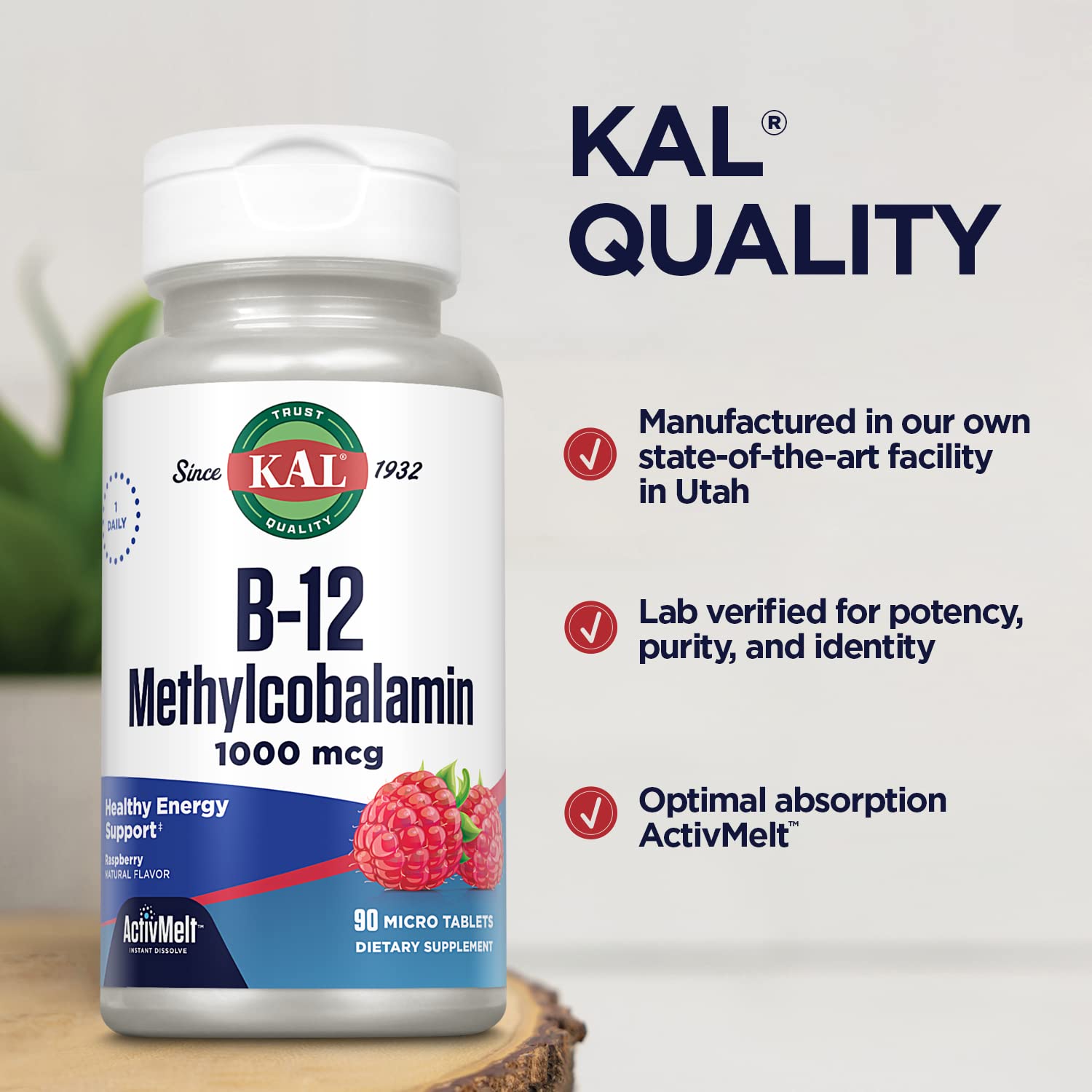 Foto 6 pulgar | Suplemento Kal De Vitamina B12, Metilcobalamina, 1000 Mcg, 90 Tabletas - Venta Internacional.