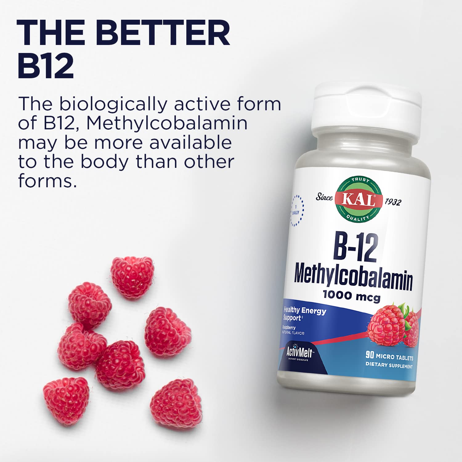 Foto 7 pulgar | Suplemento Kal De Vitamina B12, Metilcobalamina, 1000 Mcg, 90 Tabletas - Venta Internacional.