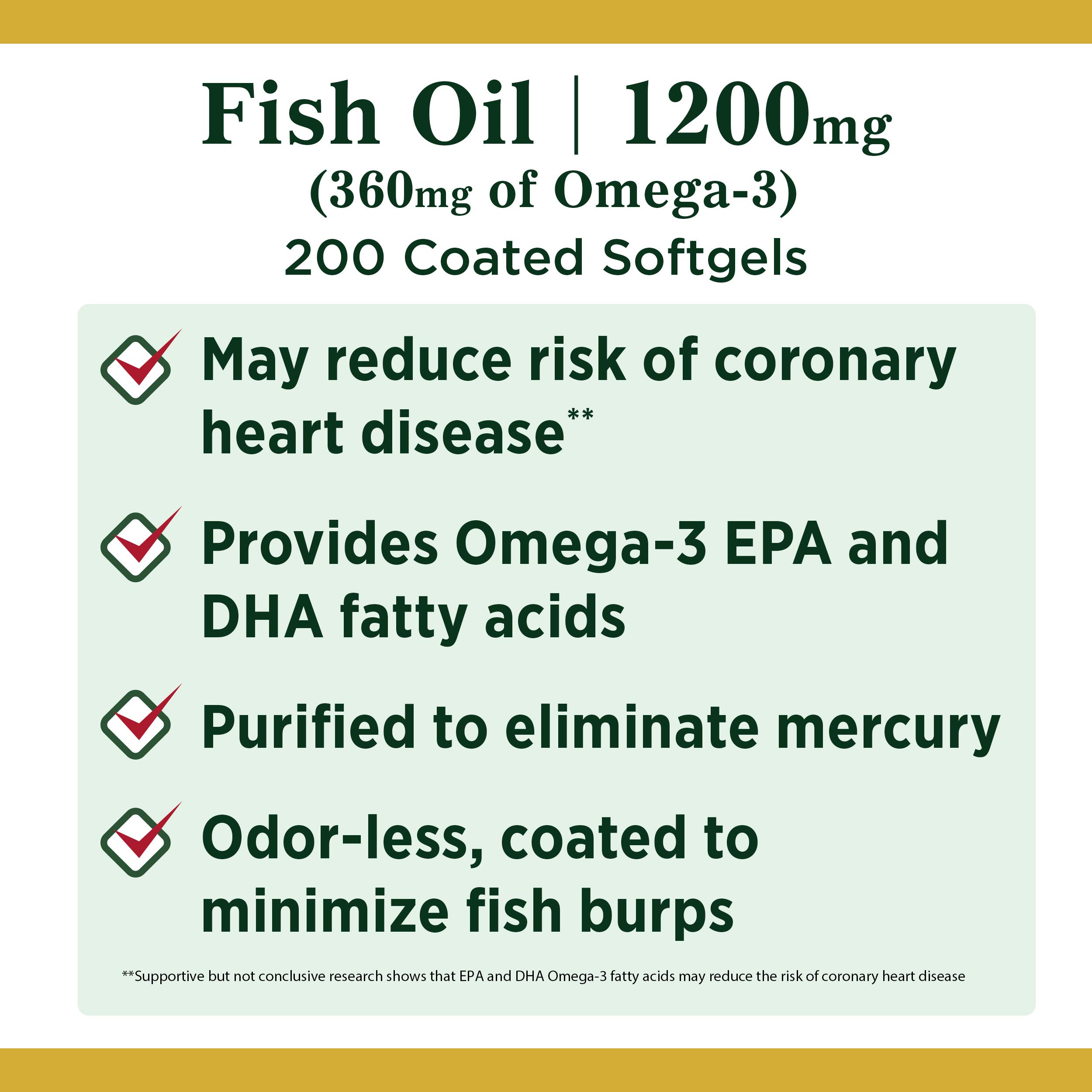 Foto 4 pulgar | Suplemento De Aceite De Pescado Nature's Bounty 1200 Mg 360 Mg De Omega-3 - Venta Internacional.
