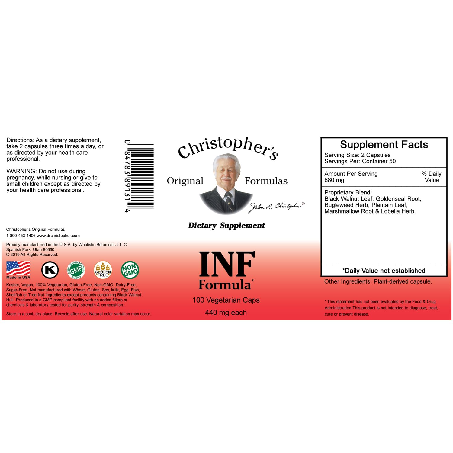 Foto 2 | Suplemento Christopher's Original Formulas Inf Formula, 3 X 100 Cápsulas - Venta Internacional.