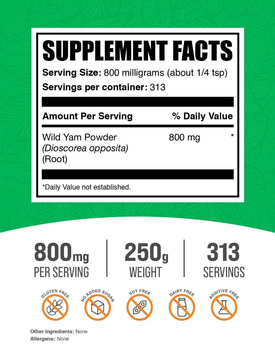Foto 3 pulgar | Suplemento Bulksupplements.com Ñame Silvestre En Polvo 250 G - Venta Internacional.