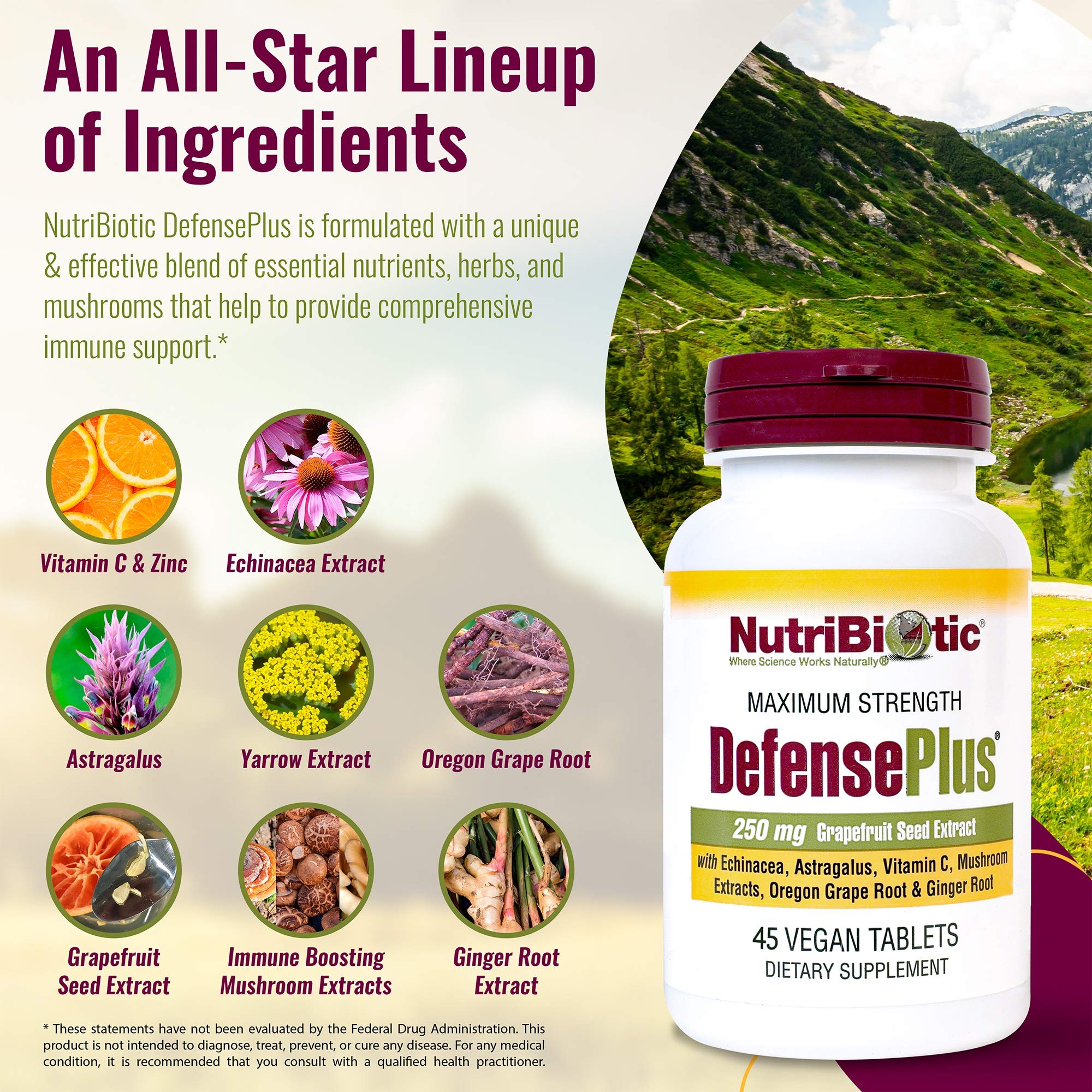 Foto 2 | Suplemento Nutribiotic Defenseplus 45 Tabletas Para Apoyar El Sistema Inmunológico - Venta Internacional.