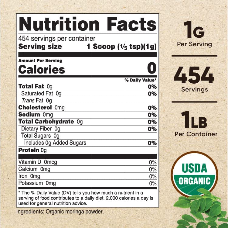 Foto 3 pulgar | Moringa En Polvo Nutricost Organic 454 G (16 Oz) Sin Gluten - Venta Internacional.