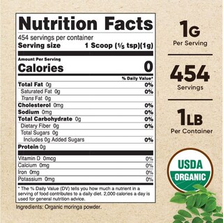 Foto 2 | Moringa En Polvo Nutricost Organic 454 G (16 Oz) Sin Gluten - Venta Internacional.