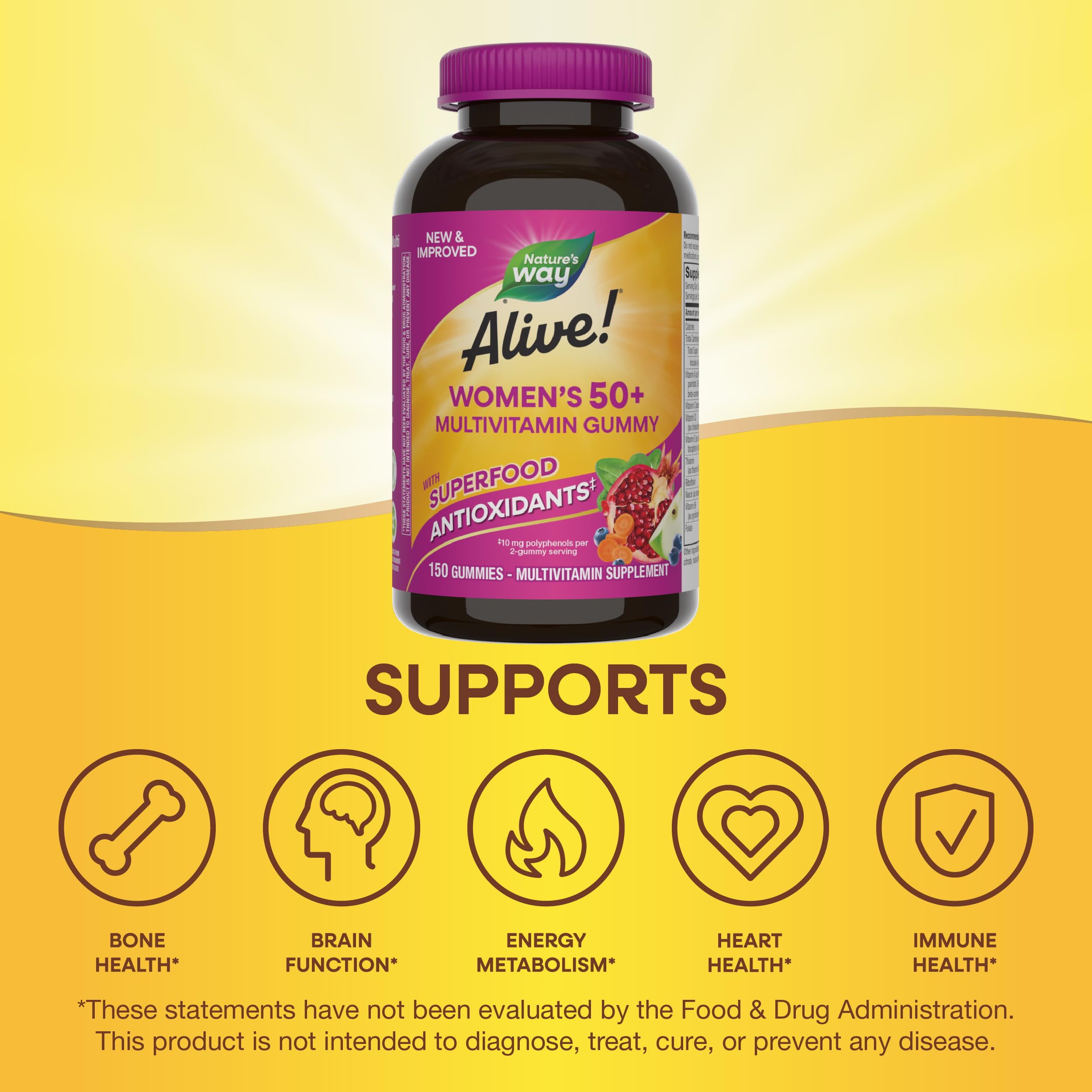 Foto 5 pulgar | Gomitas Multivitamínicas Nature's Way Alive Para Mujeres Mayores De 50 Años, 150 Unidades - Venta Internacional.