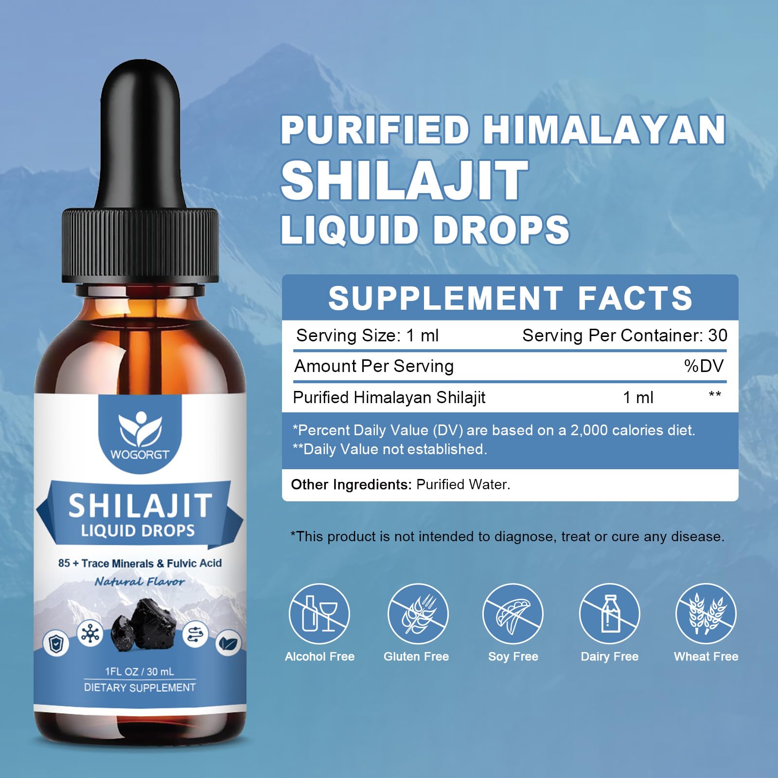 Foto 3 pulgar | Suplemento Líquido Wogorgt Pure Shilajit Del Himalaya, 30 Ml (paquete De 2) - Venta Internacional.