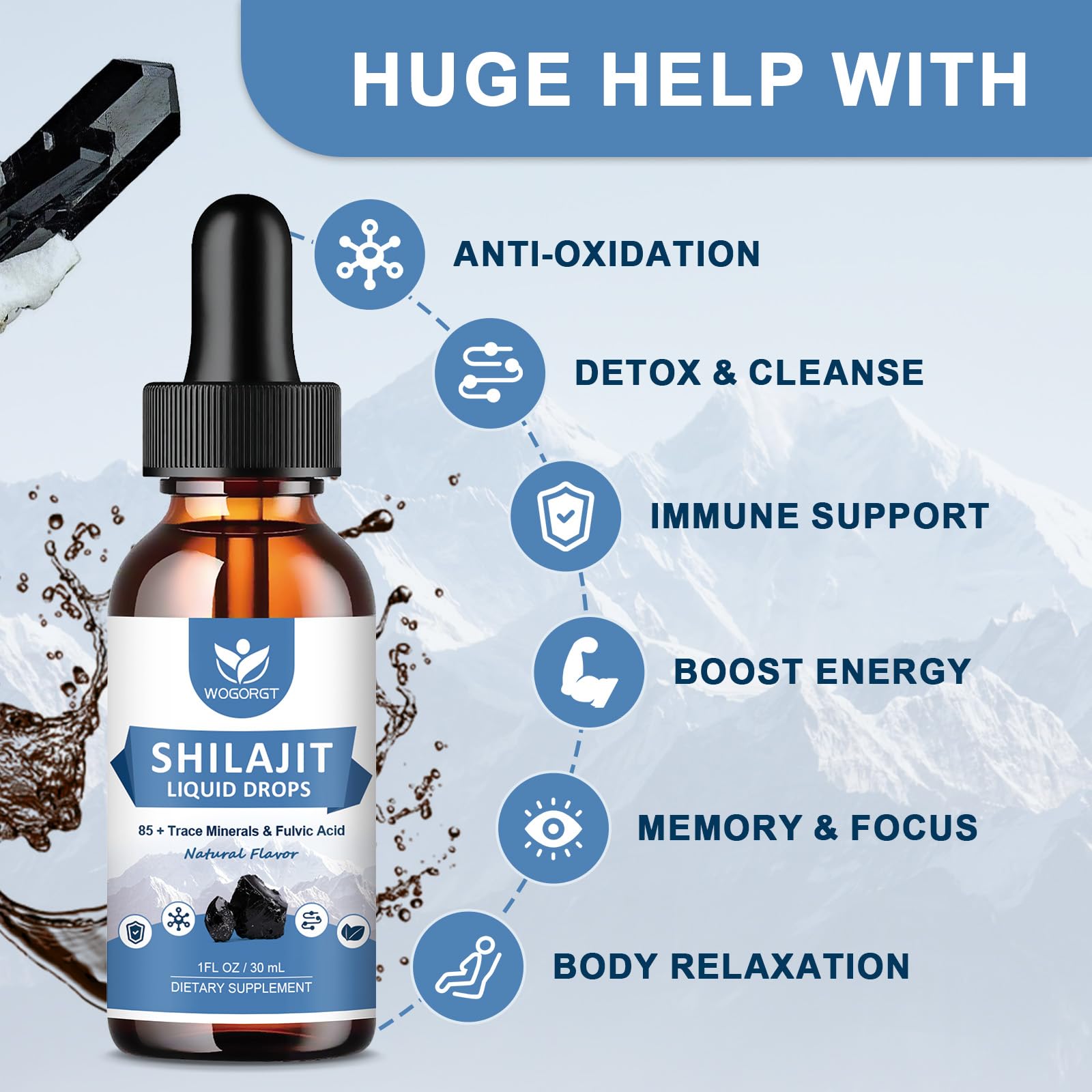 Foto 4 pulgar | Suplemento Líquido Wogorgt Pure Shilajit Del Himalaya, 30 Ml (paquete De 2) - Venta Internacional.