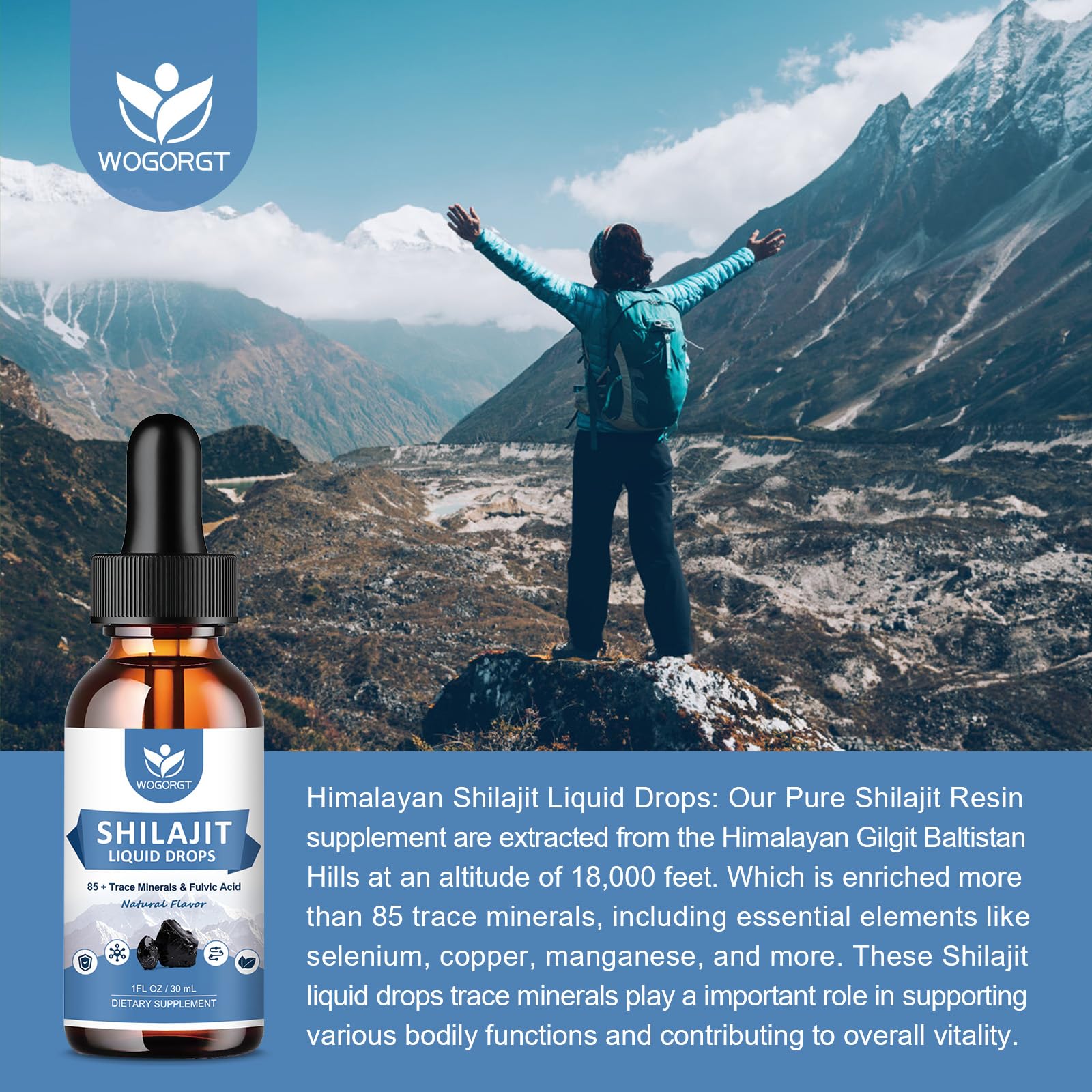 Foto 5 pulgar | Suplemento Líquido Wogorgt Pure Shilajit Del Himalaya, 30 Ml (paquete De 2) - Venta Internacional.