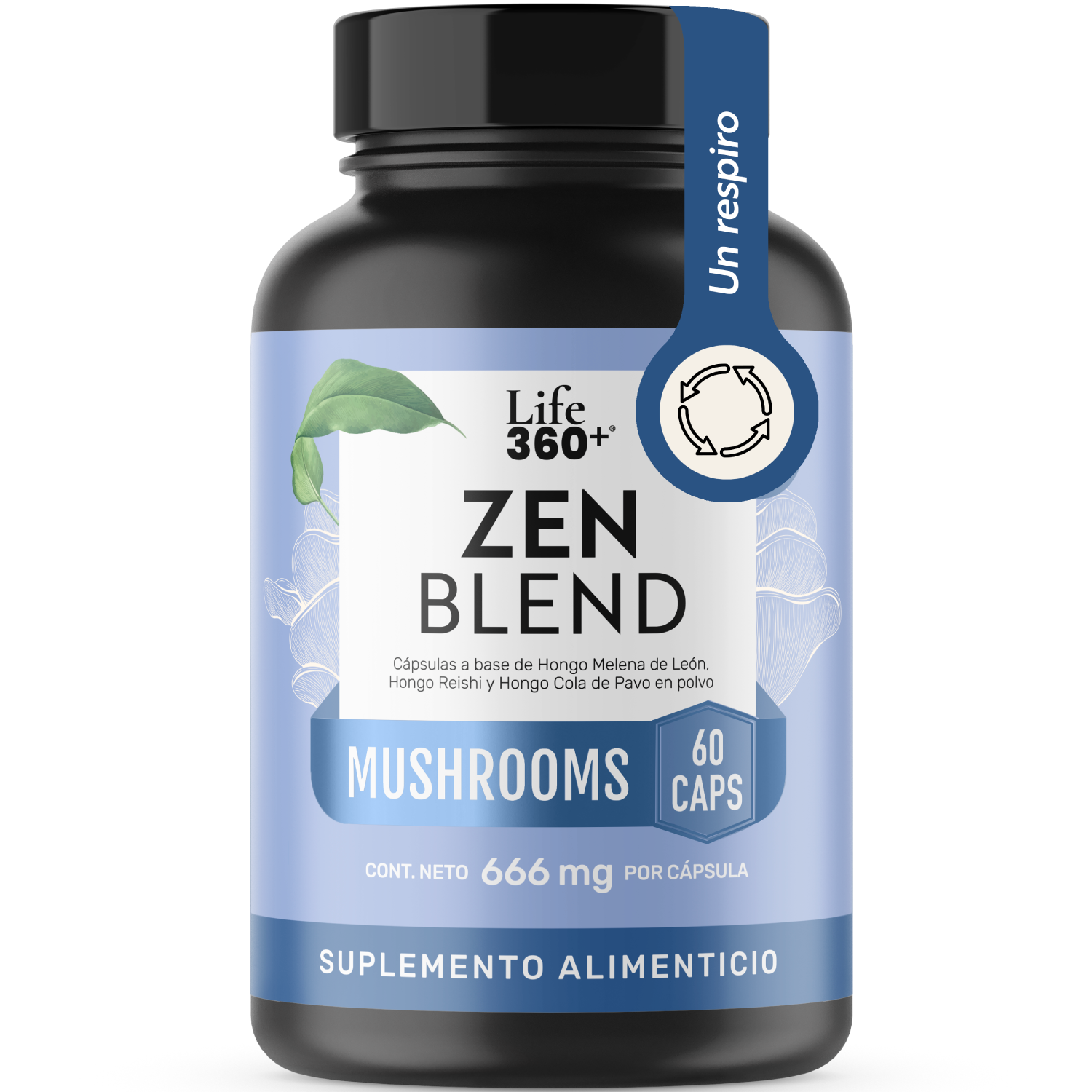Foto 2 pulgar | Zen Blend Life 360+ 60 Cápsulas Reishi Cola De Pavo
