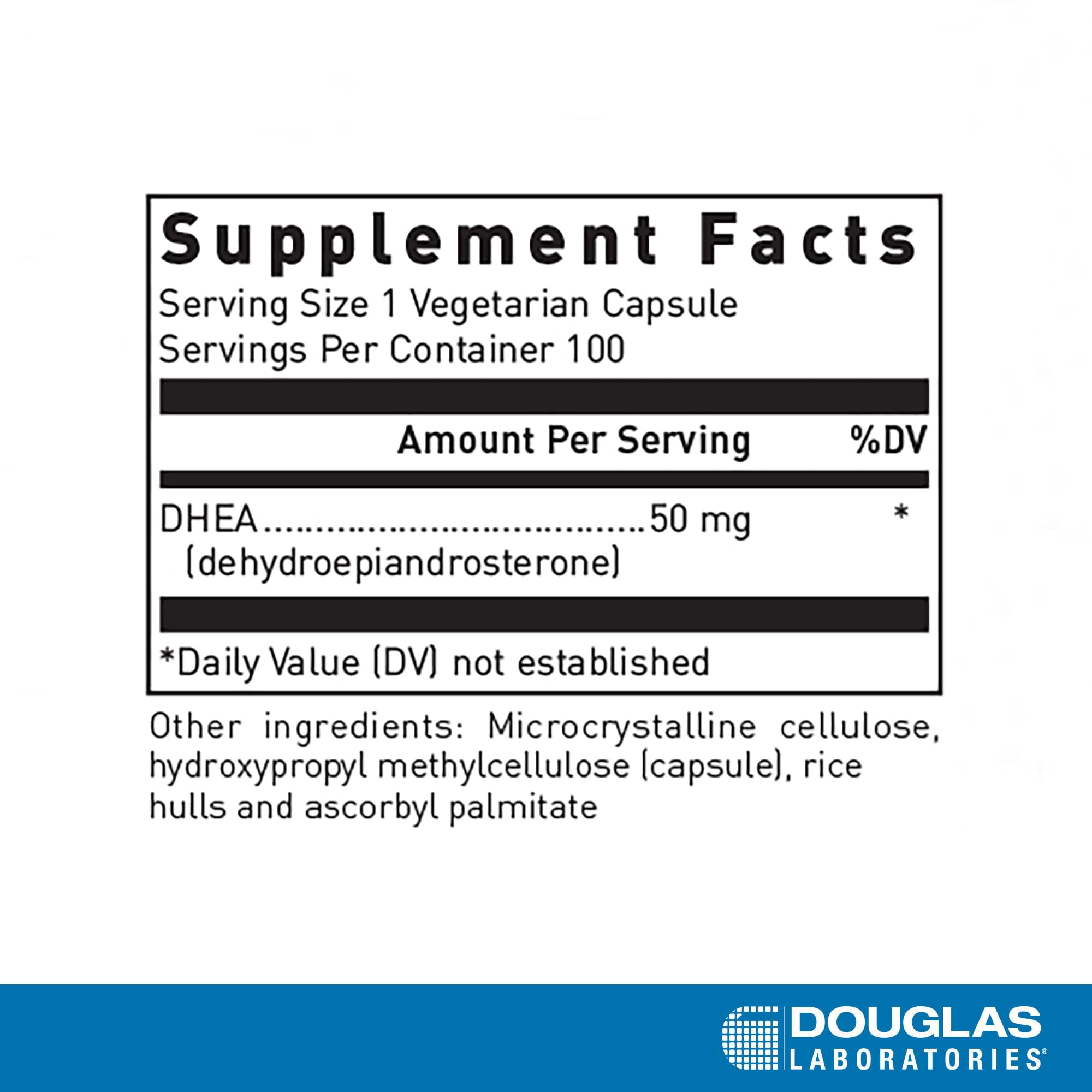 Foto 3 pulgar | Suplemento Dhea De Douglas Laboratories 50 Mg 100 Cápsulas - Venta Internacional.