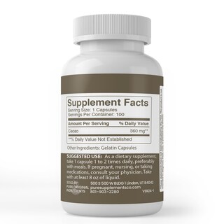 Foto 2 | Suplemento Pure Original Ingredients Cacao 100 Cápsulas - Venta Internacional.