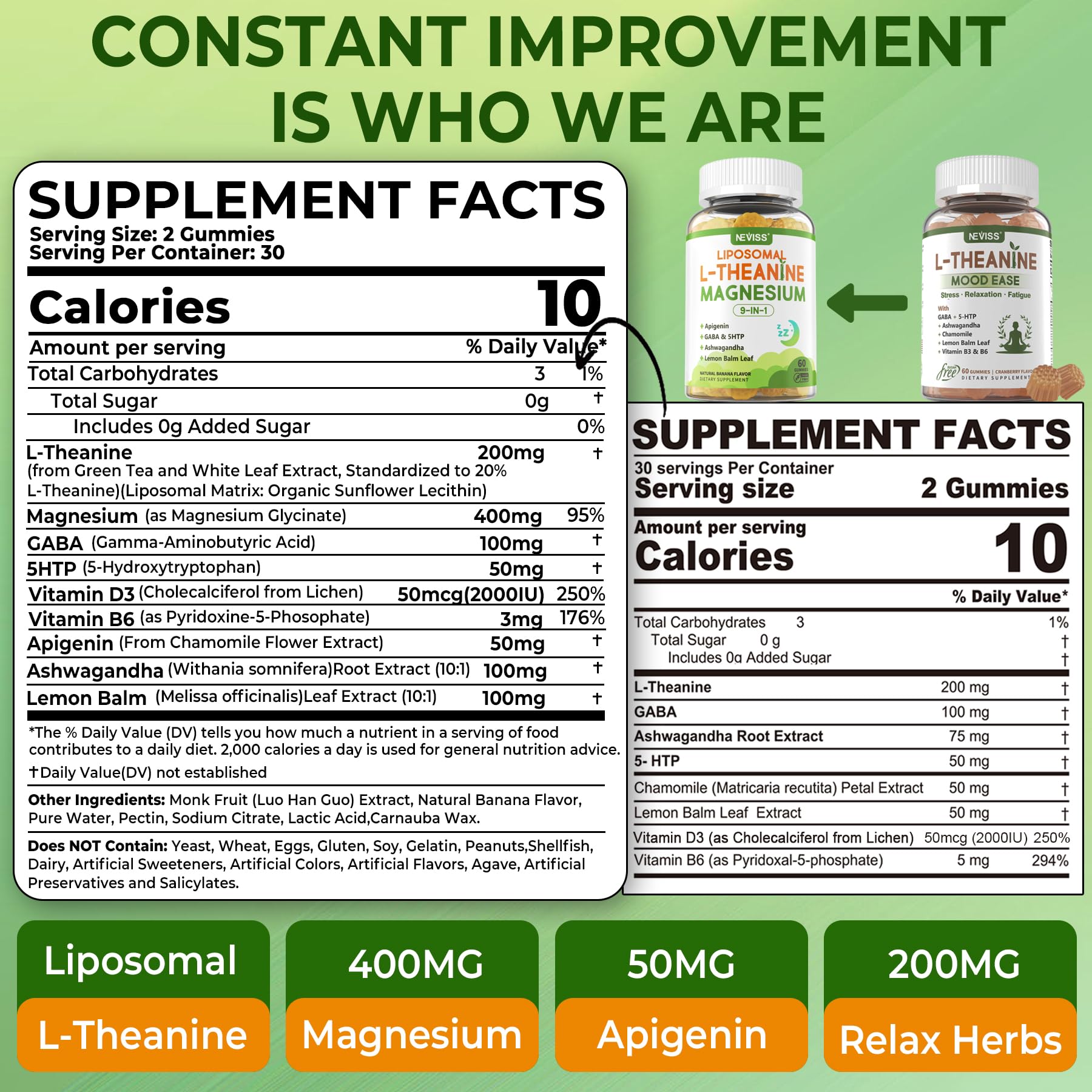 Foto 3 pulgar | Gominolas Para Dormir Neviss L-teanina Liposomal 200 Mg Glicinato De Magnesio 400 Mg - Venta Internacional.