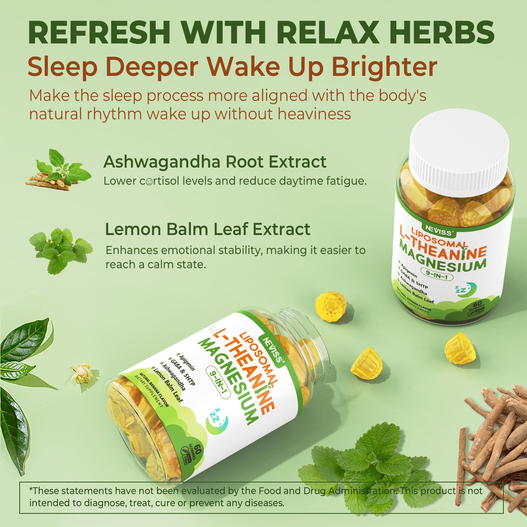 Foto 7 pulgar | Gominolas Para Dormir Neviss L-teanina Liposomal 200 Mg Glicinato De Magnesio 400 Mg - Venta Internacional.