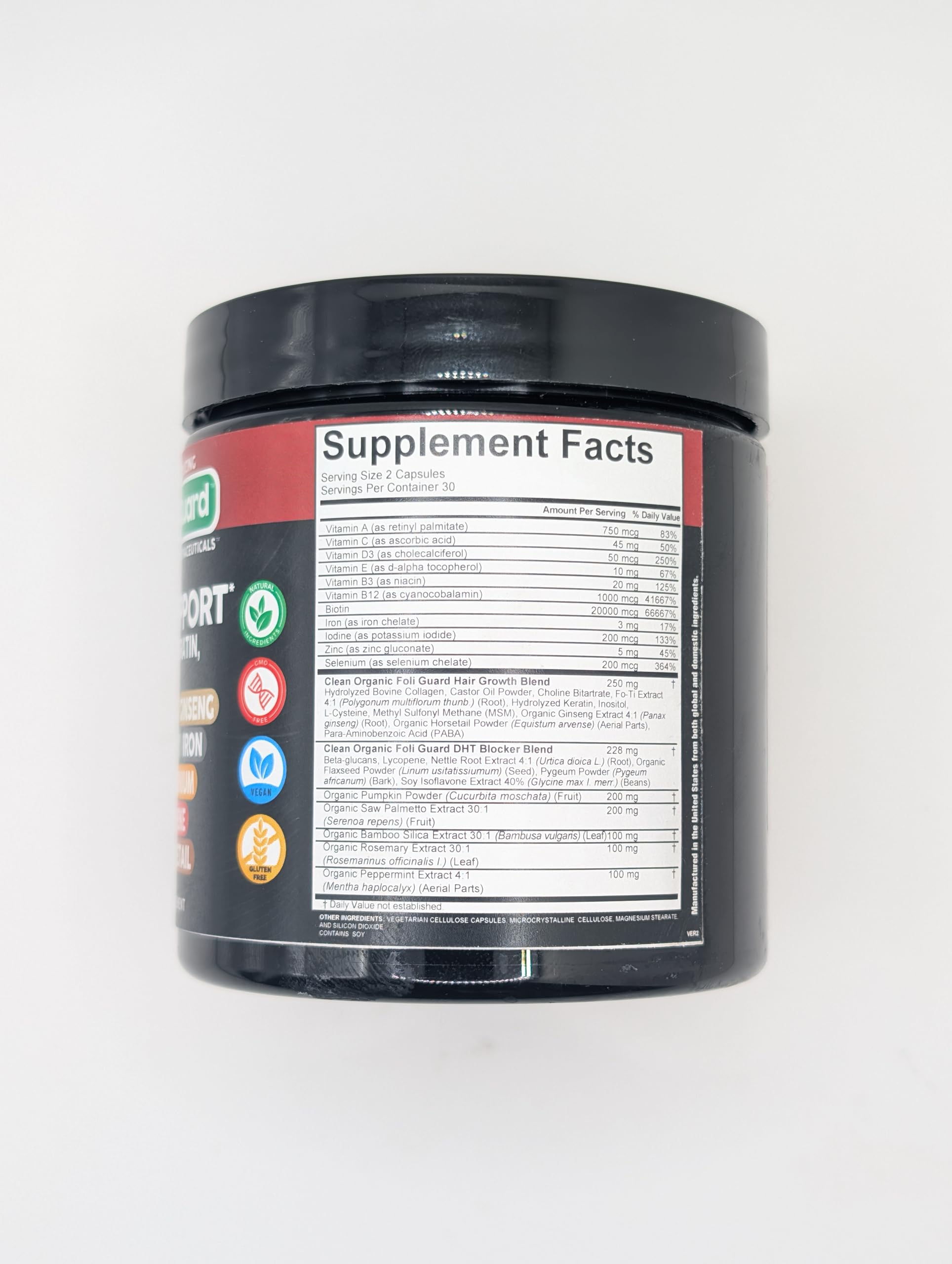 Foto 8 pulgar | Suplemento Para El Crecimiento Del Cabello Clean Nutraceuticals Foli-guard Men - Venta Internacional.