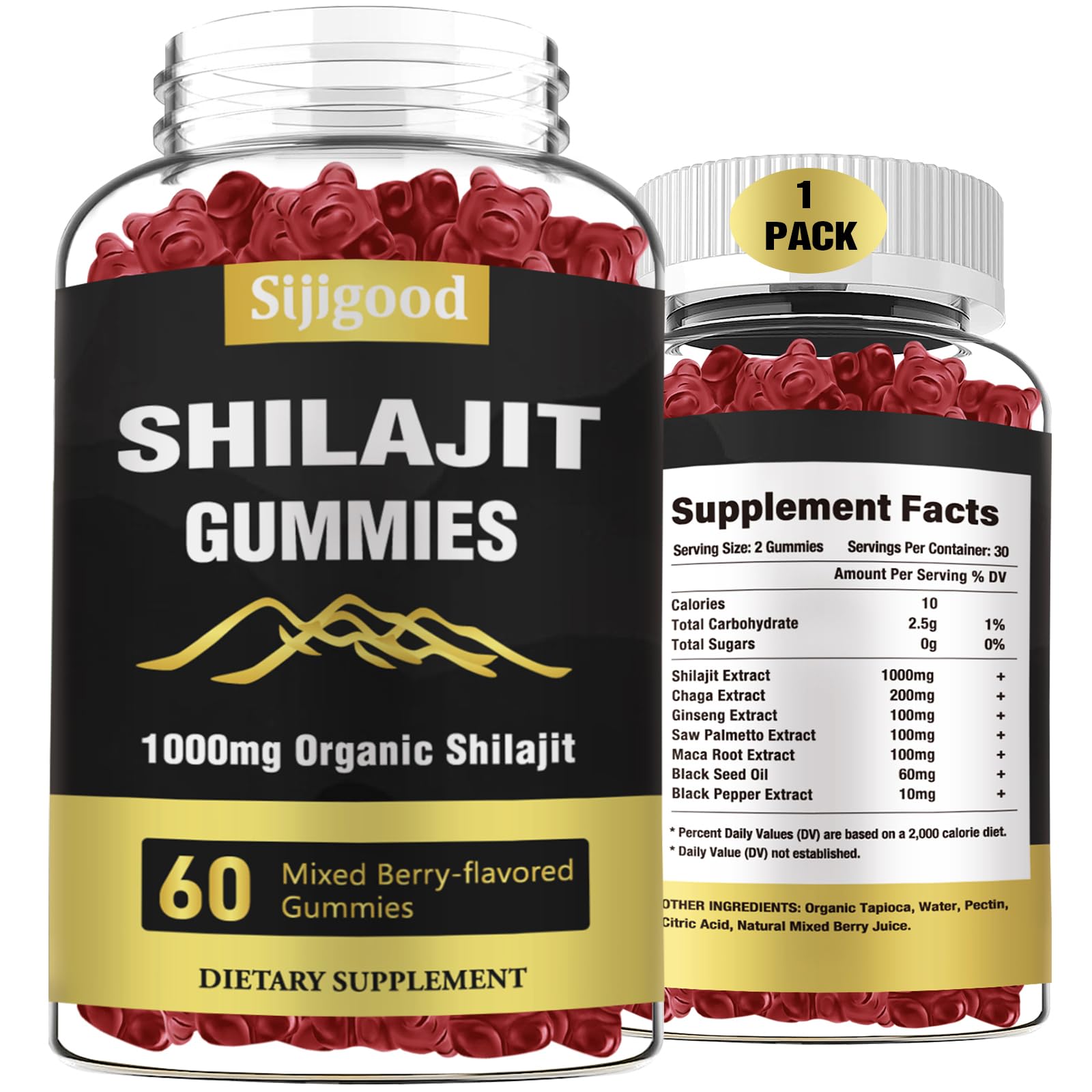 Foto 2 pulgar | Suplemento Sijigood Shilajit Gummies 120 Con Sabor A Bayas Mixtas - Venta Internacional.