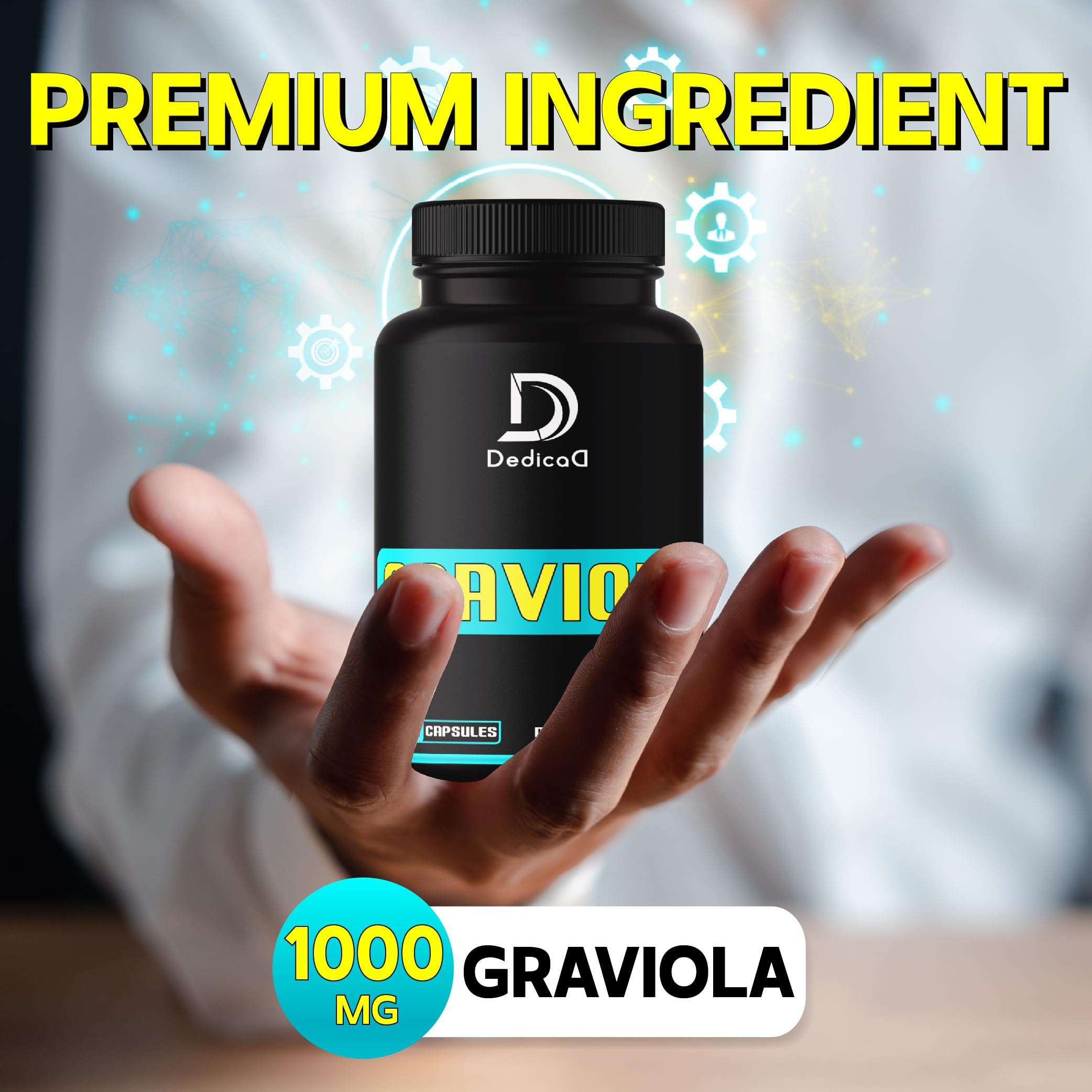 Foto 3 pulgar | Suplemento Dedicad: Hojas De Guanábana Y Graviola, Cápsulas De 1000 Mg - Venta Internacional.