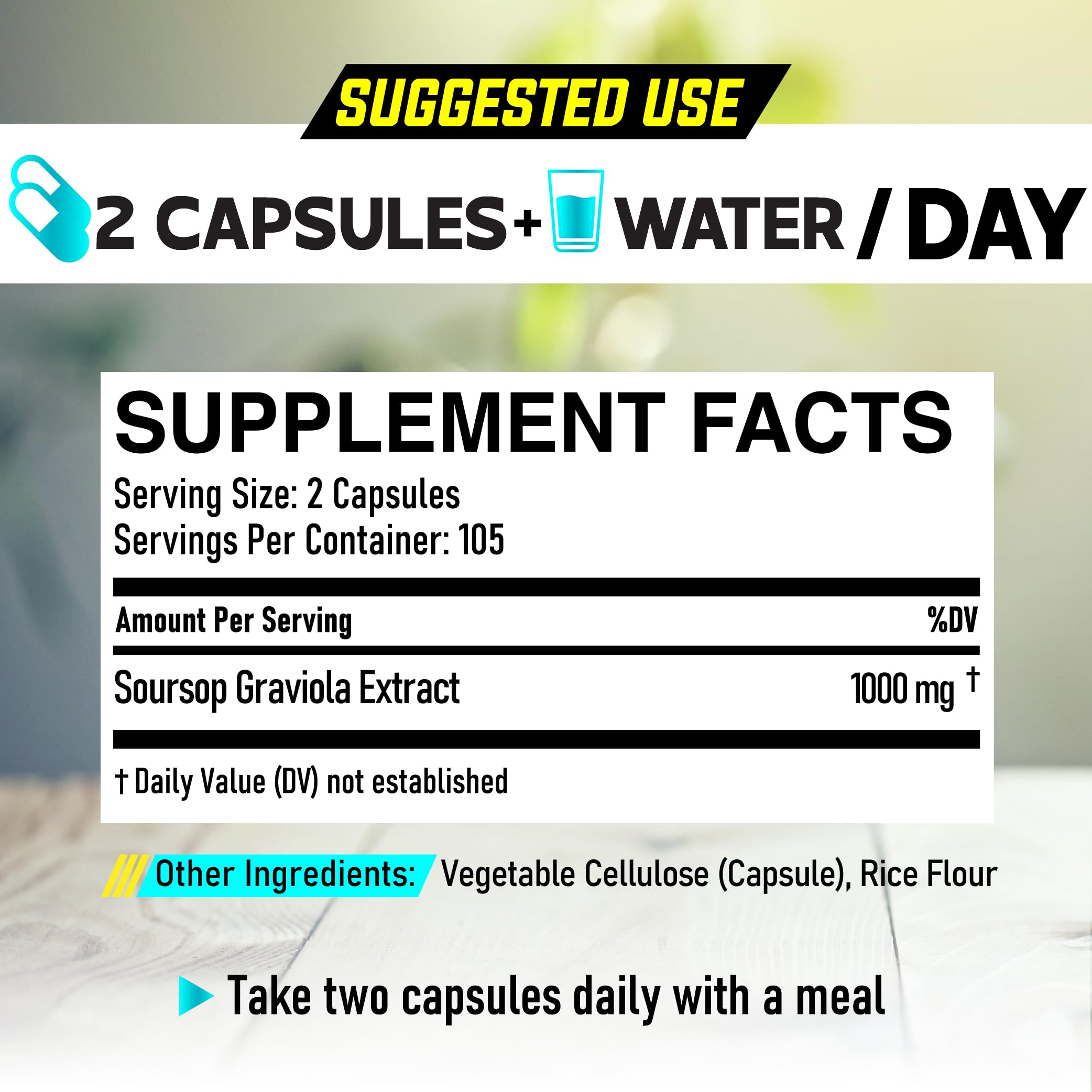 Foto 6 pulgar | Suplemento Dedicad: Hojas De Guanábana Y Graviola, Cápsulas De 1000 Mg - Venta Internacional.