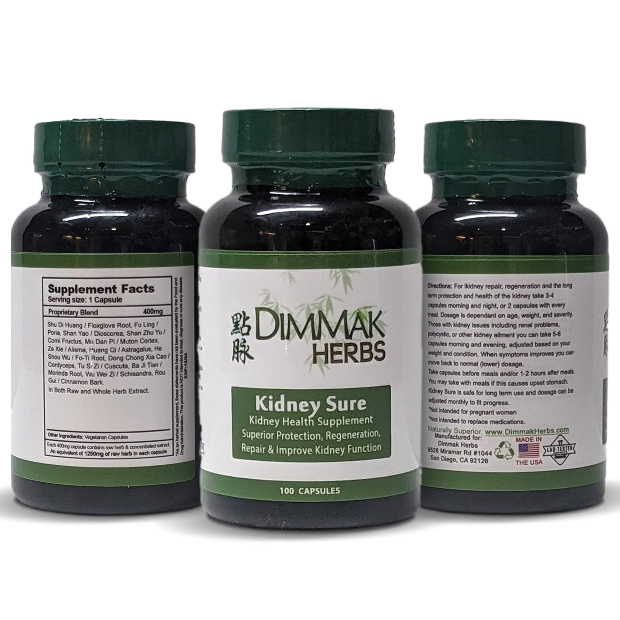 Foto 3 | Suplemento De Salud Dimmak Herbs Kidney Sure 100 Cápsulas 400 Mg - Venta Internacional.