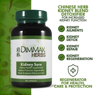 Foto 4 | Suplemento De Salud Dimmak Herbs Kidney Sure 100 Cápsulas 400 Mg - Venta Internacional.