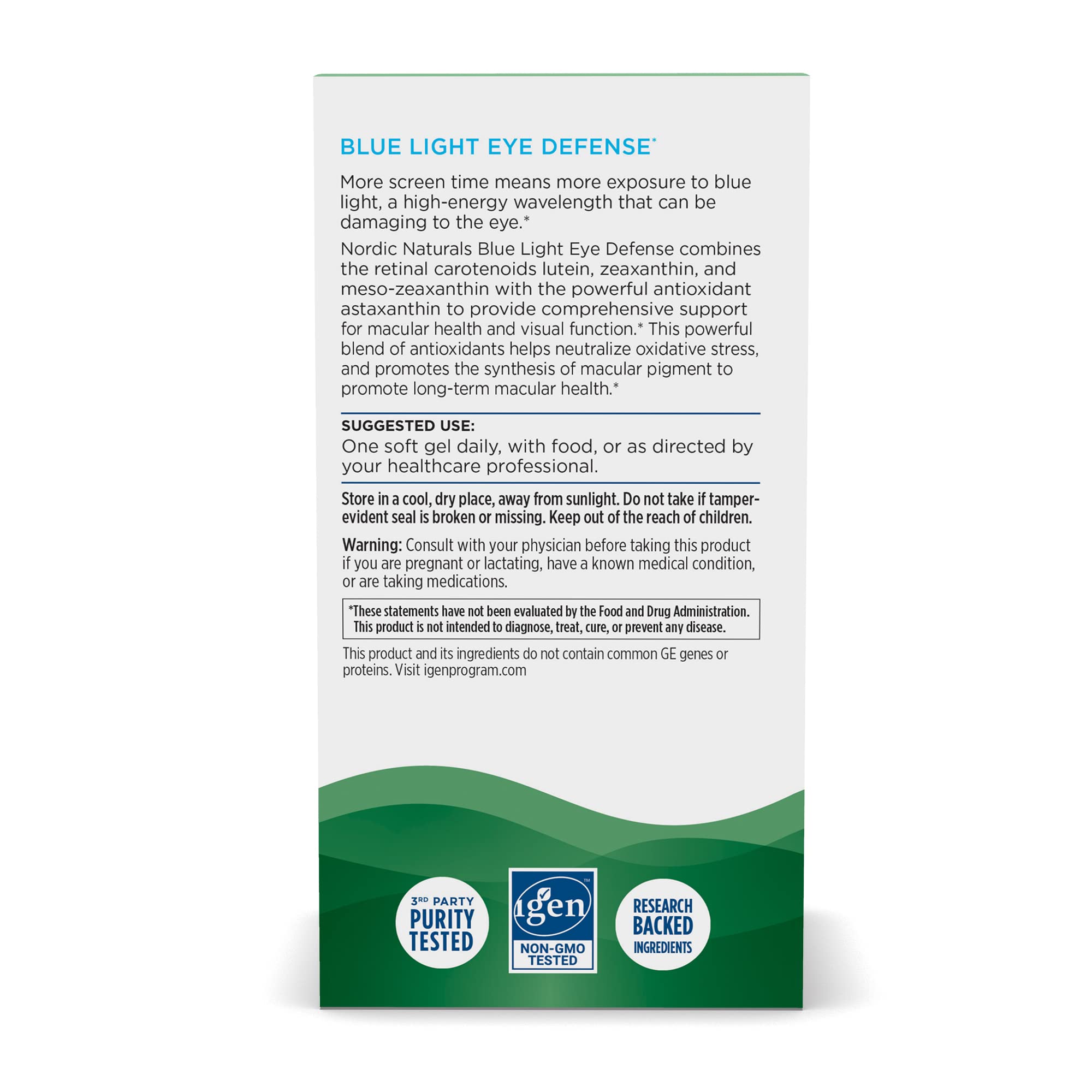 Foto 4 pulgar | Suplemento Nordic Naturals Blue Light Defense 60 Cápsulas Blandas - Venta Internacional.