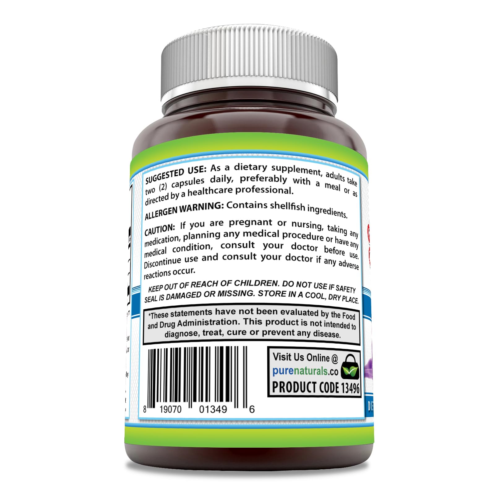 Foto 4 pulgar | Suplemento De Glucosamina Condroitina + Msm 1850 Mg De Pure Naturals - Venta Internacional.