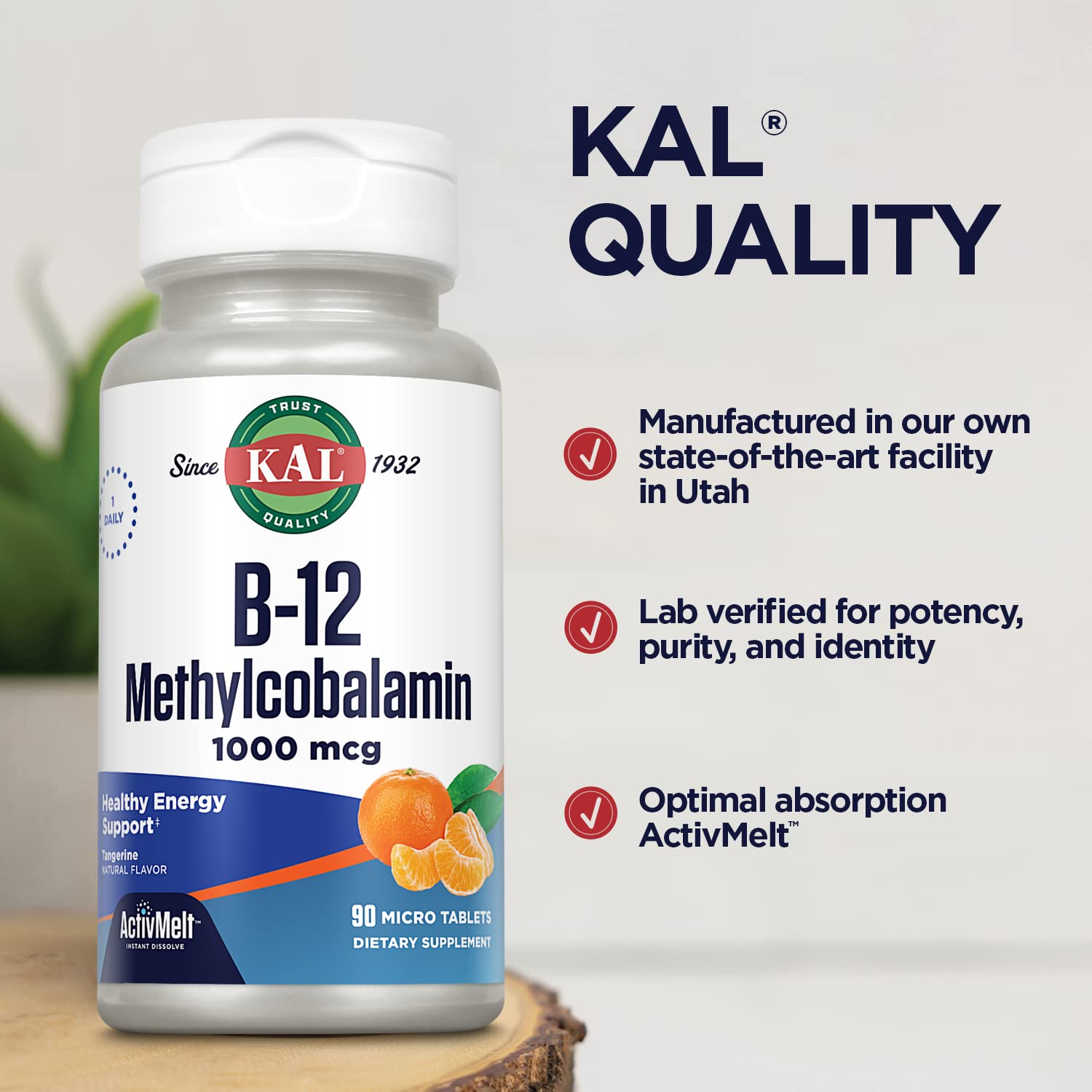 Foto 5 pulgar | Suplemento Kal De Vitamina B12, Metilcobalamina, 1000 Mcg, 90 Tabletas - Venta Internacional.
