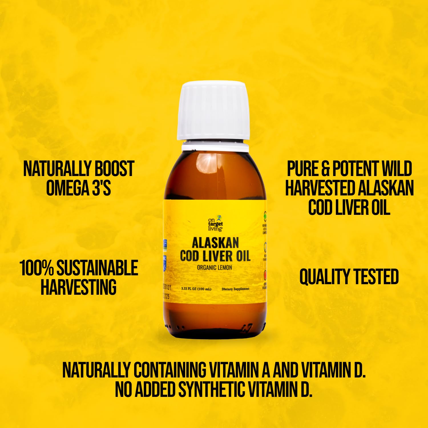 Foto 4 pulgar | Aceite De Hígado De Bacalao On Target Living Alaskan 100 Ml Con Sabor A Limón - Venta Internacional.